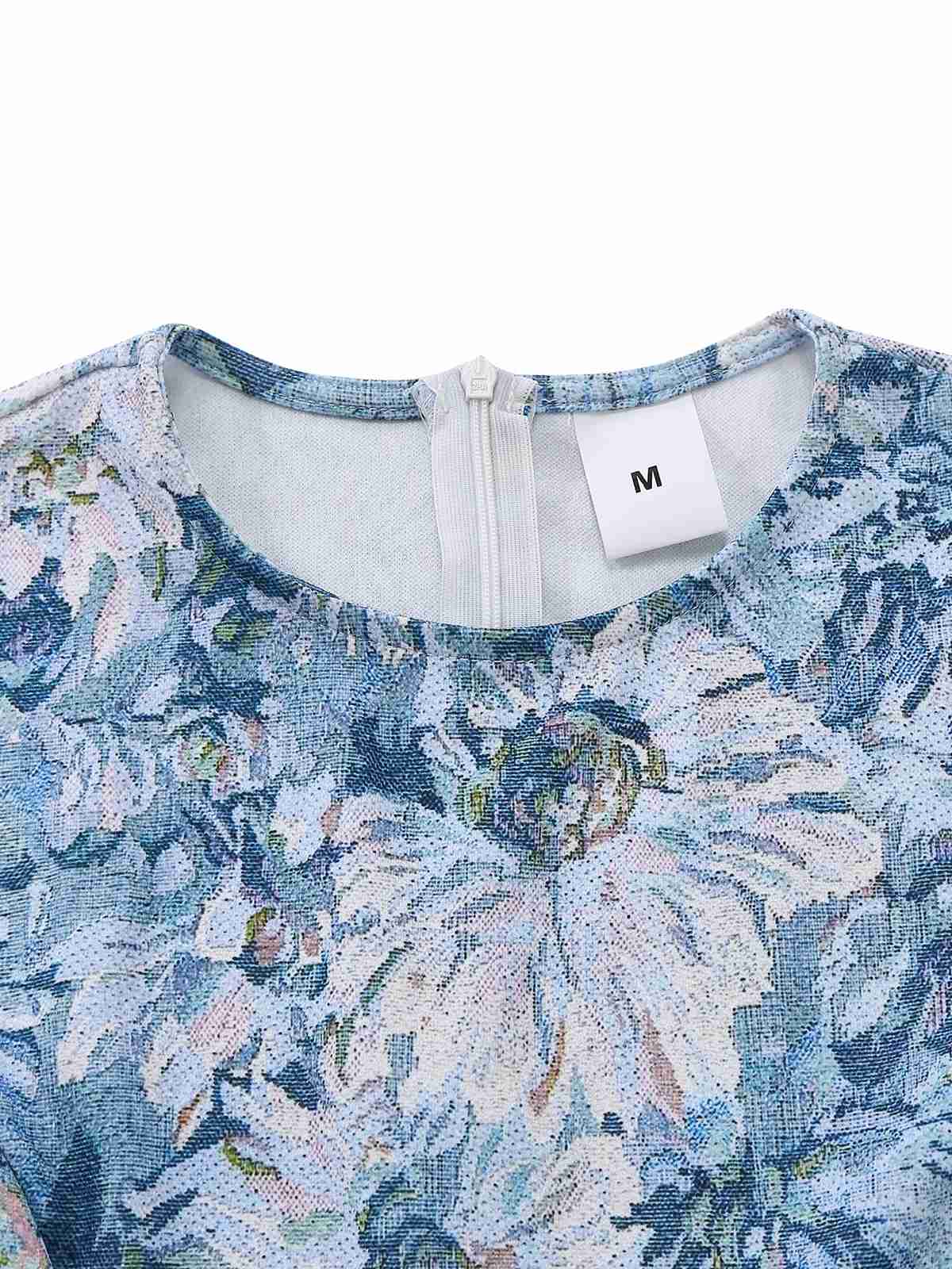 [Pre-Sale] Blue 1950s All-Over Oil Painting Floral Sleeveless Dress - Image 4