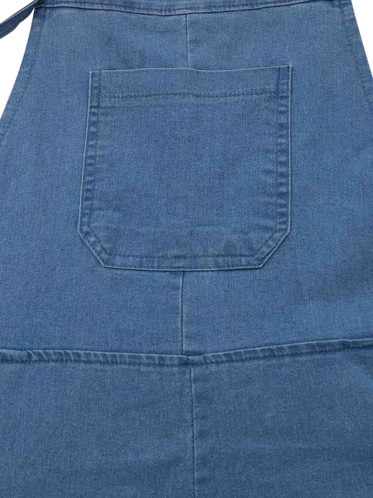 Blue 1950s Bow Tie Denim Romper - Image 4
