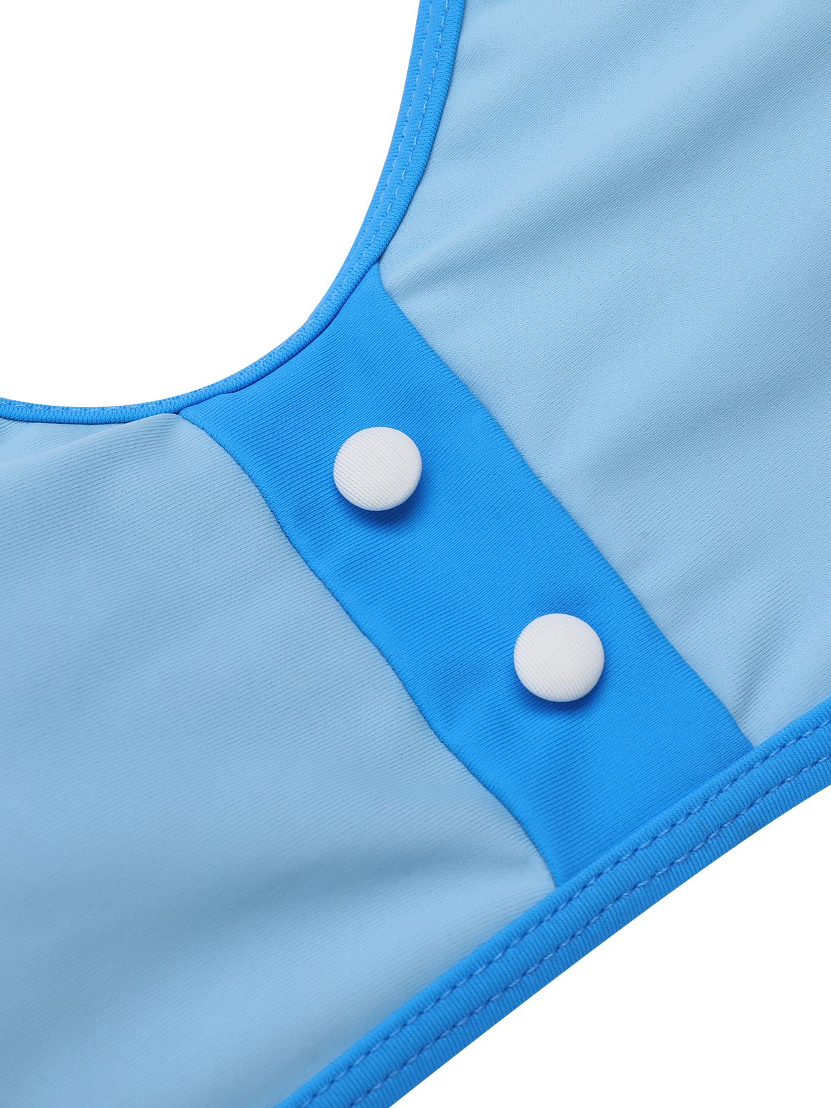 Blue 1950s Button Patchwork Swimsuit - Image 5