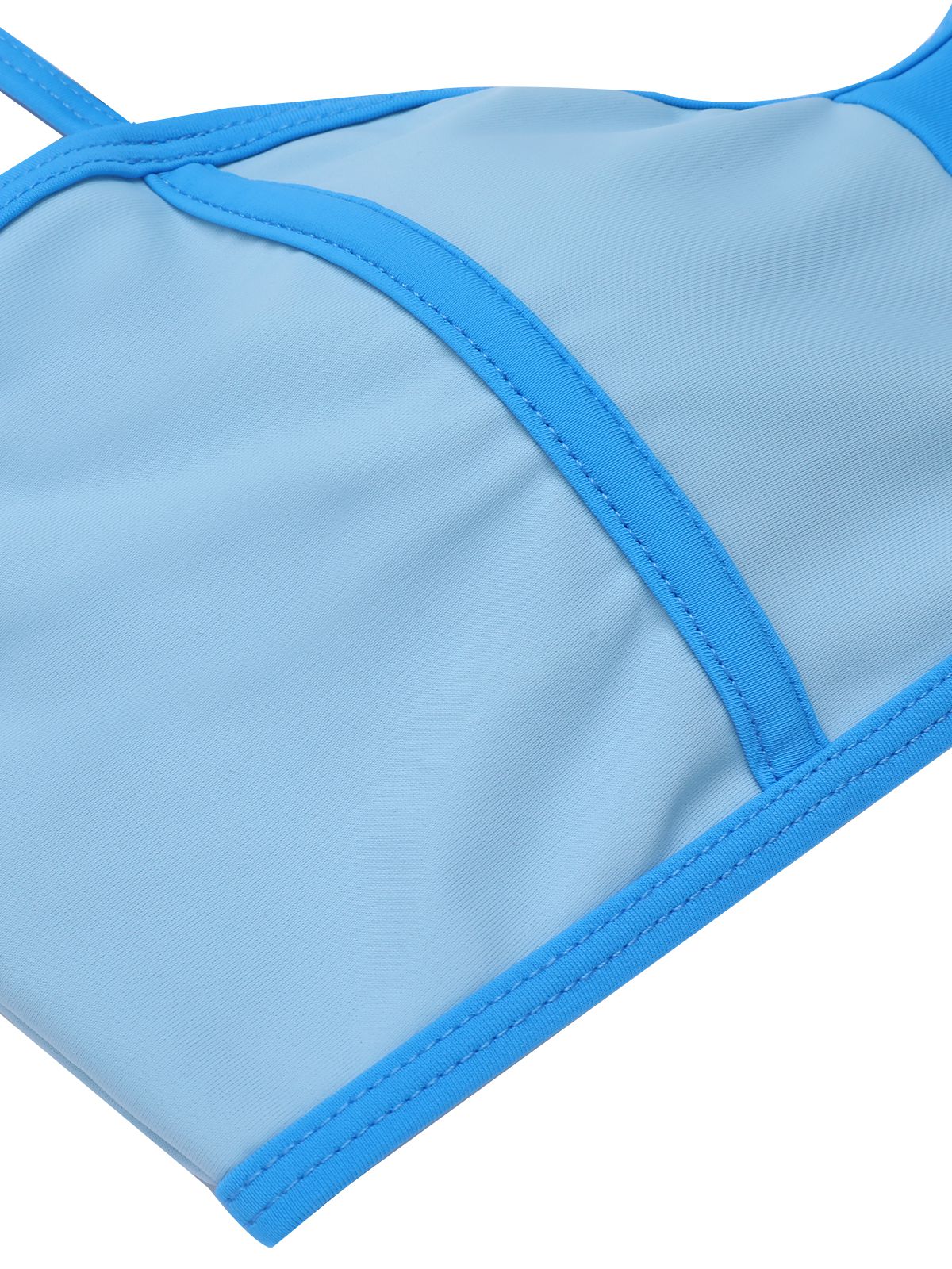 Blue 1950s Button Patchwork Swimsuit - Image 7