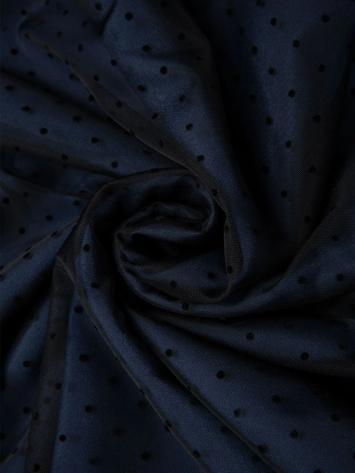 Blue 1950s Denim Polka Dot Mesh Patchwork Dress - Image 8