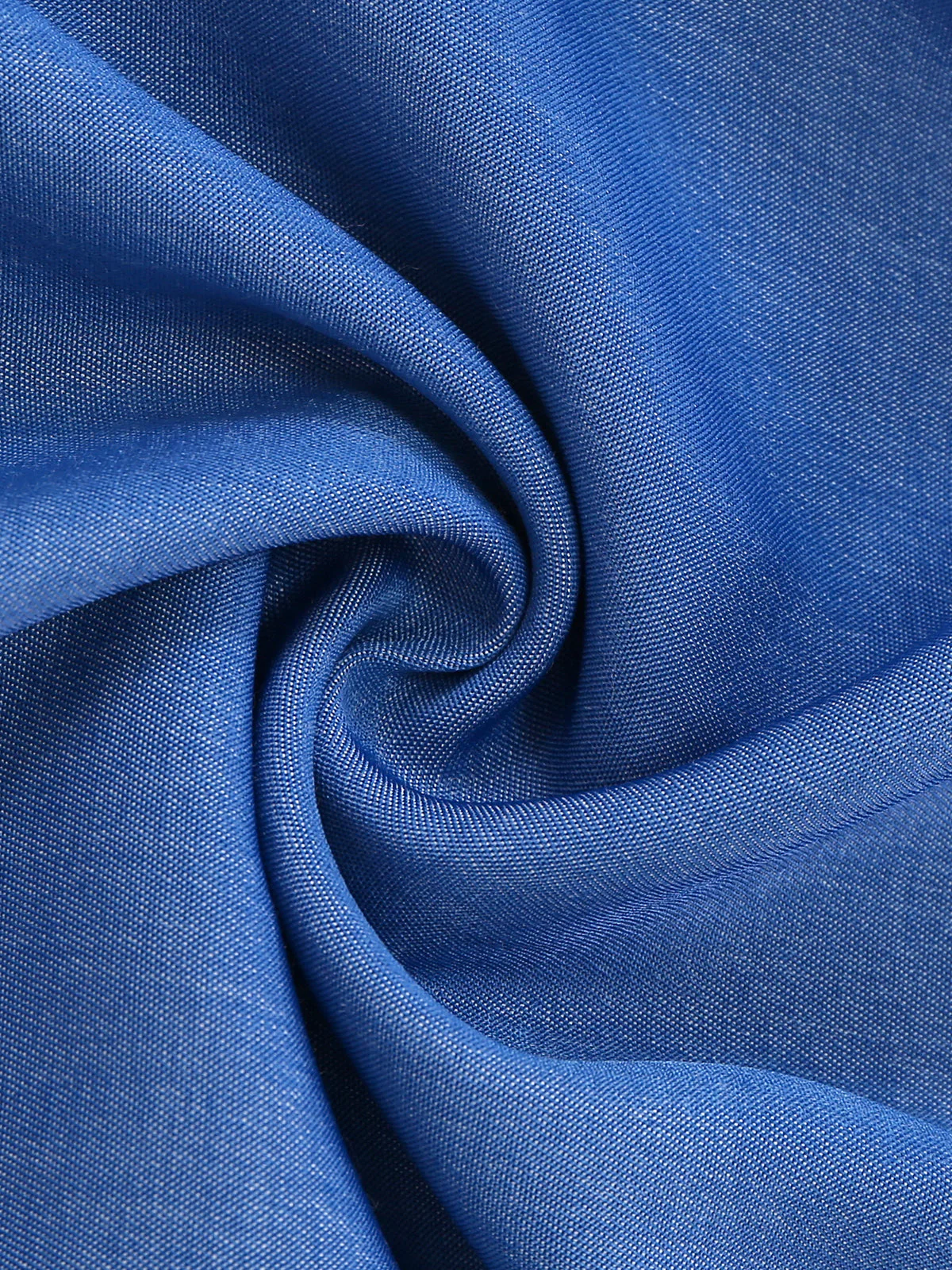 Blue 1950s Denim Spaghetti Strap Ruched Jumpsuit - Image 6