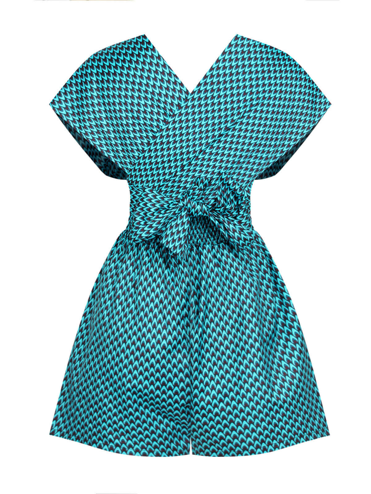 Blue 1950s Fishback Multi-wear Cap Sleeve Romper - Image 4