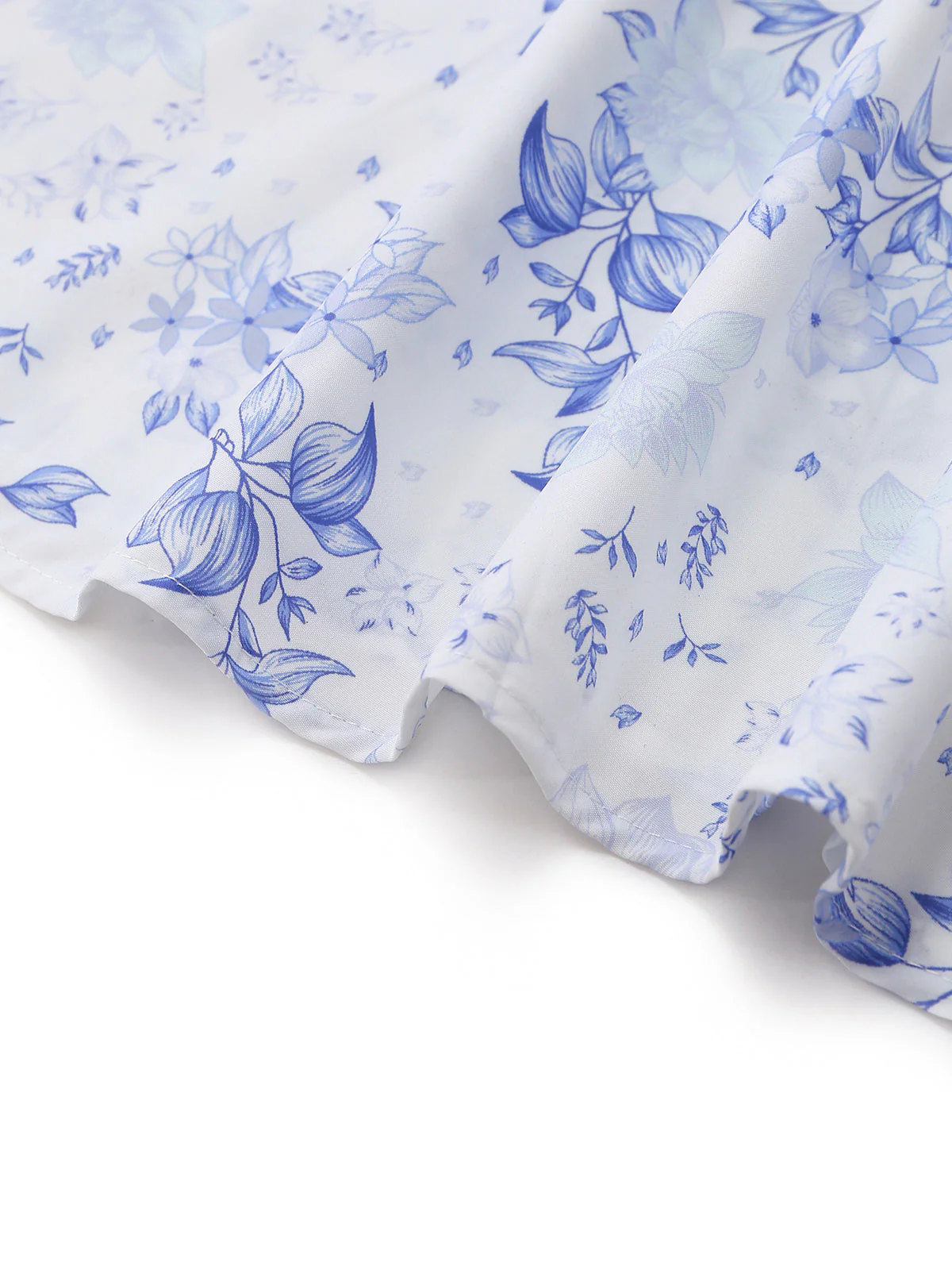 Blue 1950s Floral Deep V Sleeveless Corset Midi Dress - Image 6