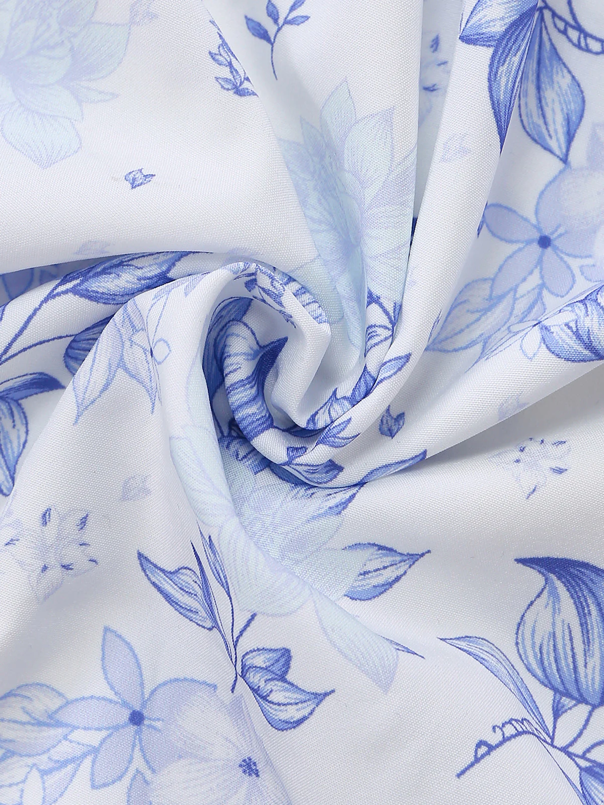 Blue 1950s Floral Deep V Sleeveless Corset Midi Dress - Image 7