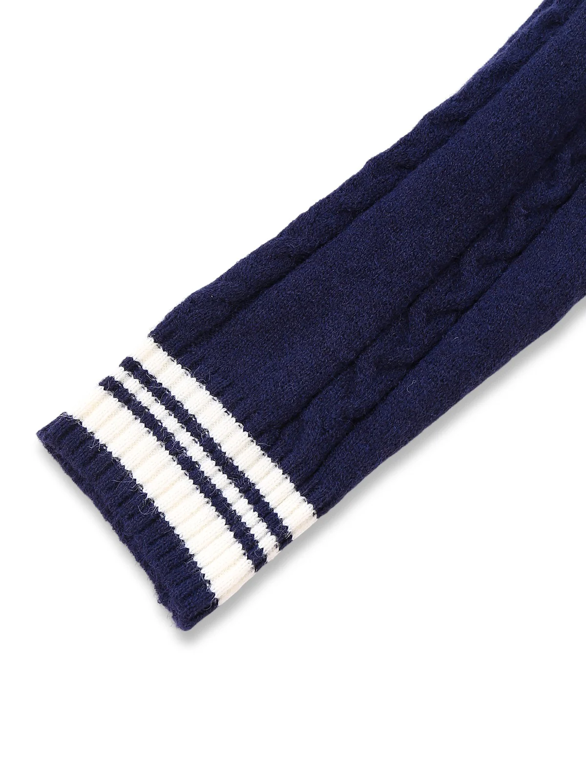 Blue 1950s Nautical Knit V-Neck Striped Sweater - Image 5