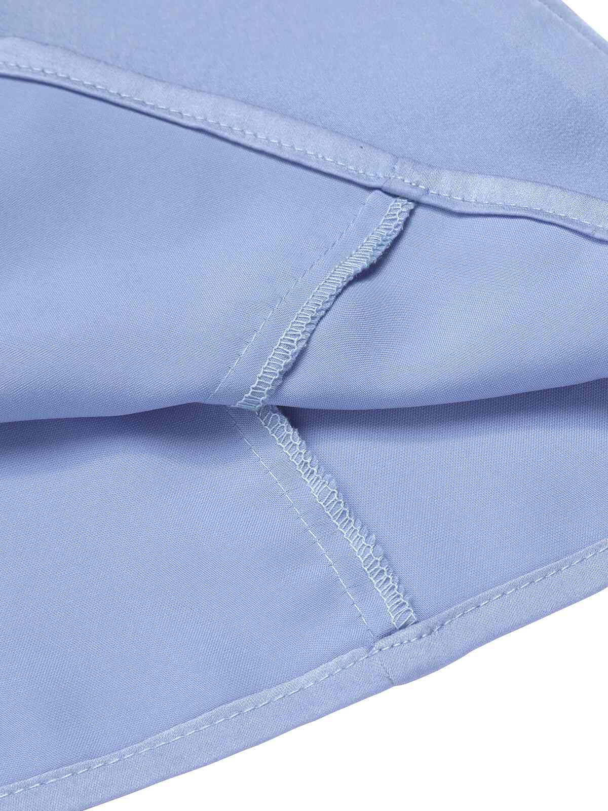 Blue 1950s Solid Lapel Blouse - Image 6