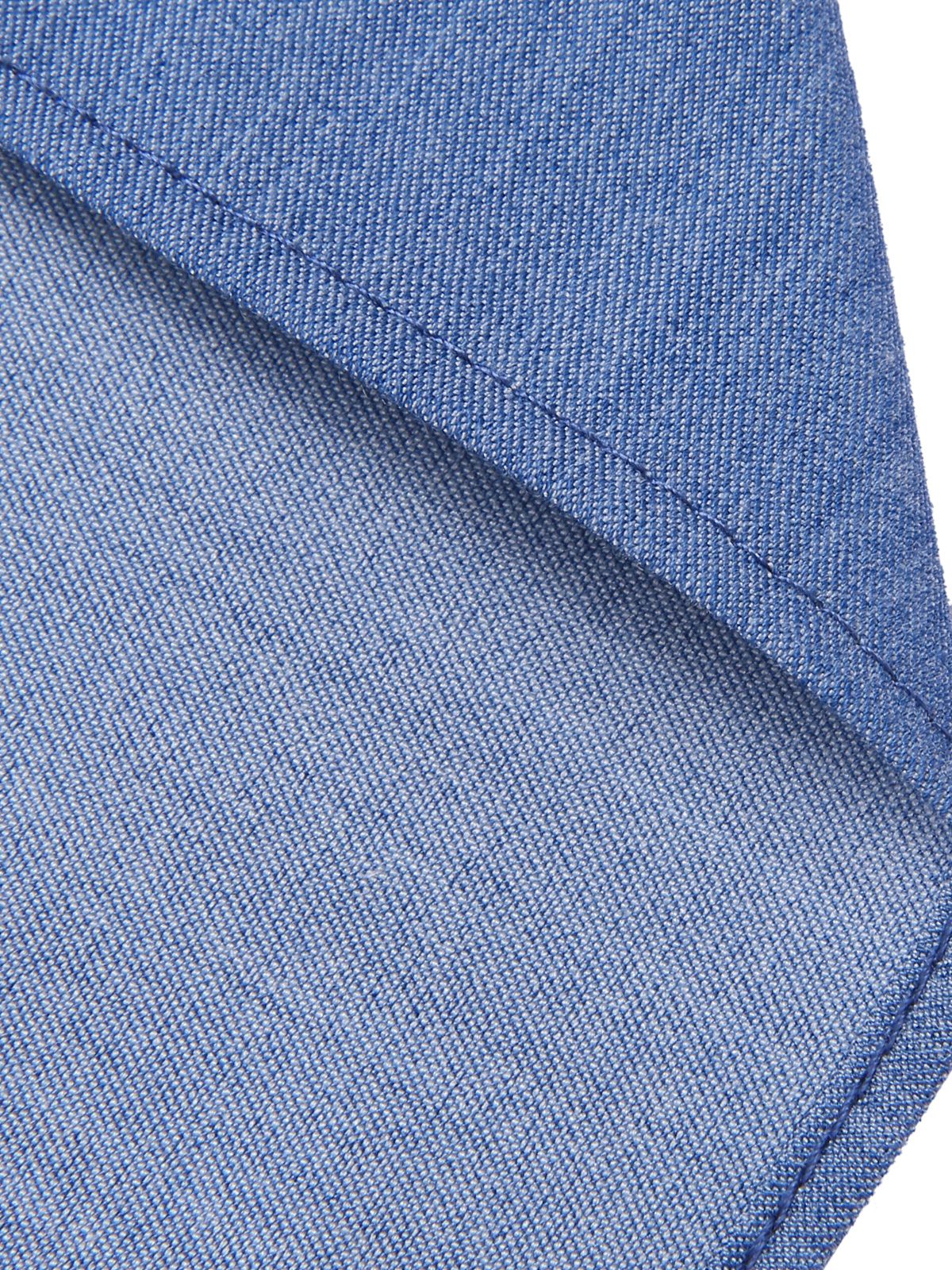 Blue 1950s Solid Waist Tie Lapel Blouse - Image 7