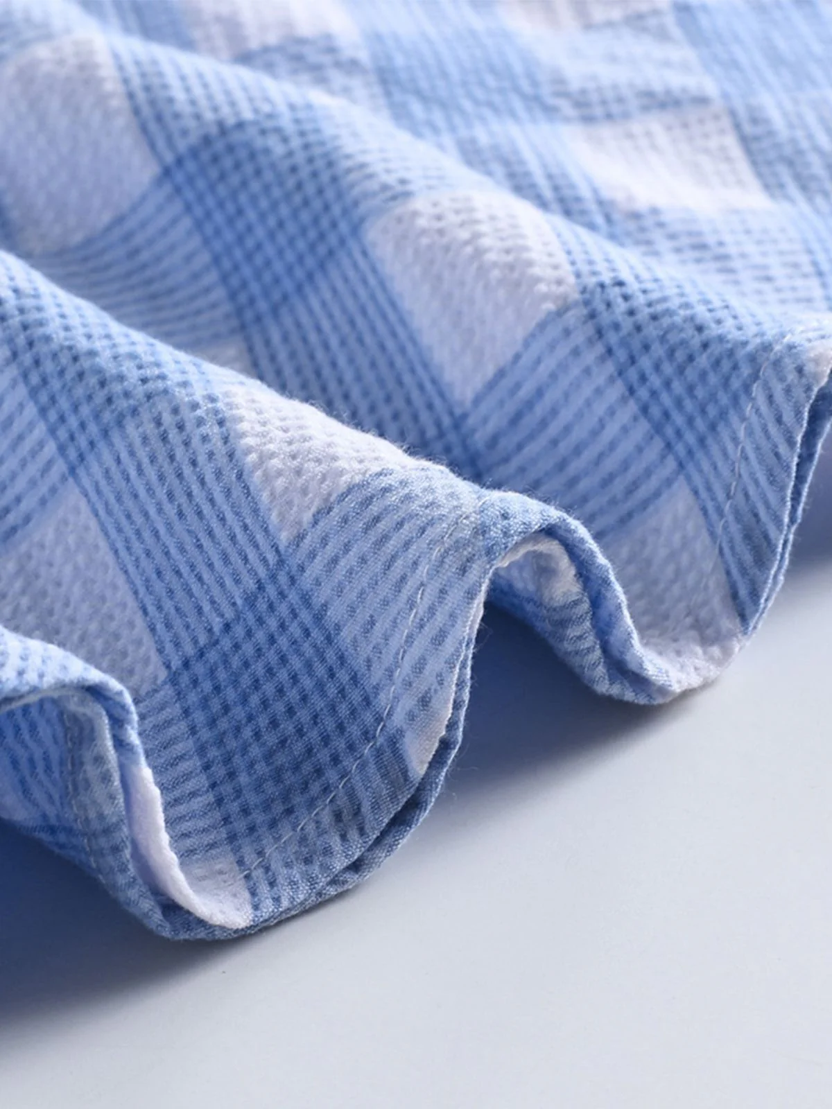 Blue 1950s Spaghetti Strap Plaid Dress - Image 7
