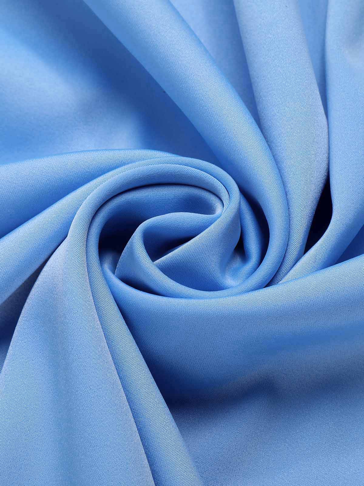Blue 1950s Spaghetti Straps Patchwork Dress - Image 7