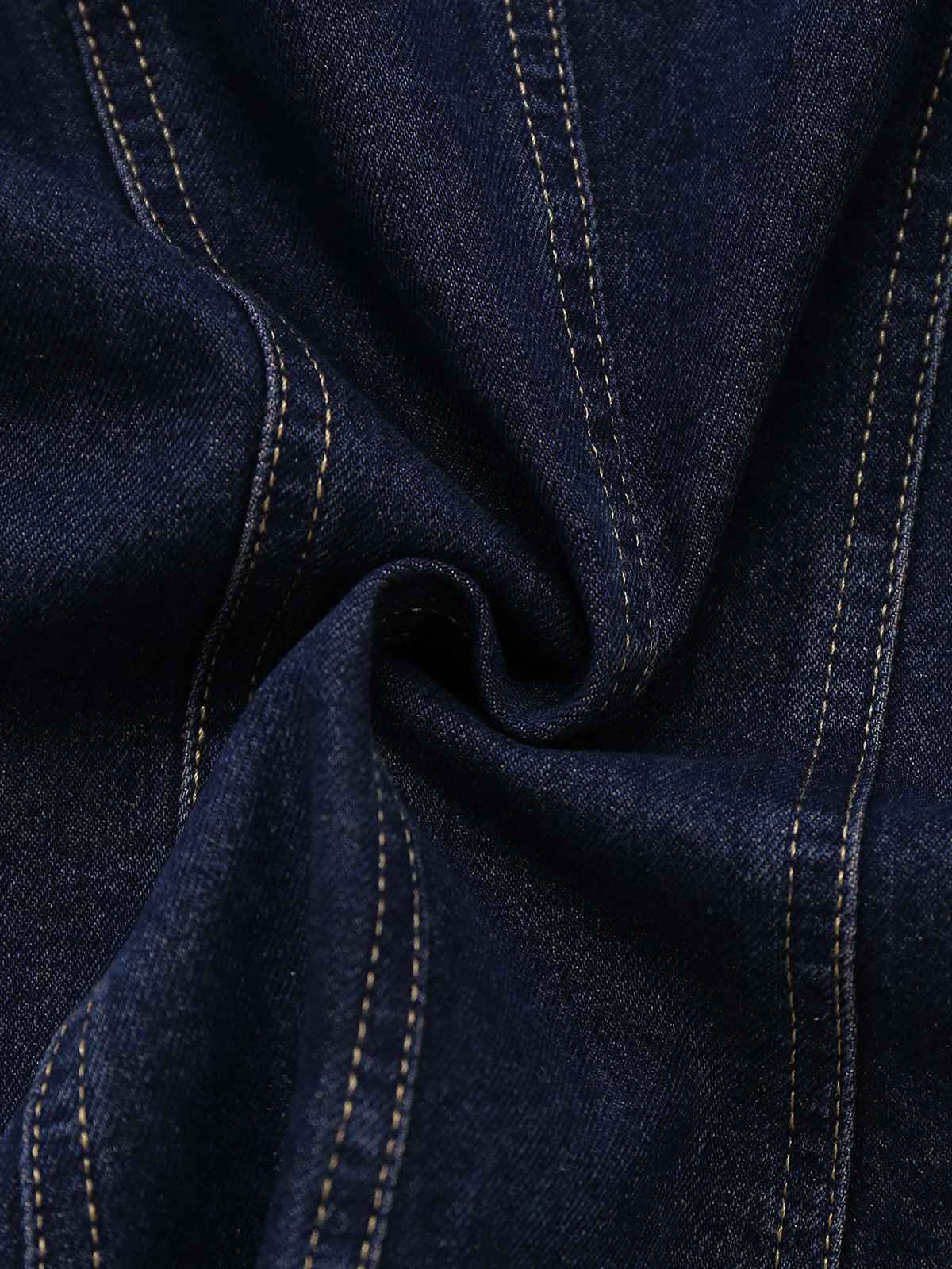 Blue 1950s Square Neck Buttoned Denim Vest - Image 5