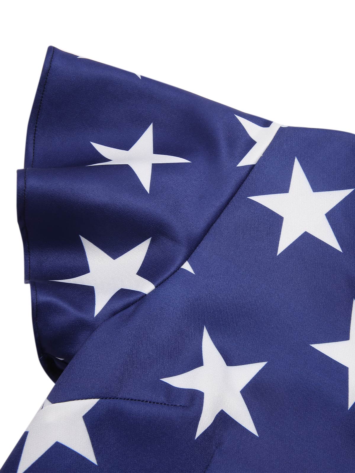 Blue 1950s Star Stripe V-Neck Patchwork Dress - Image 7