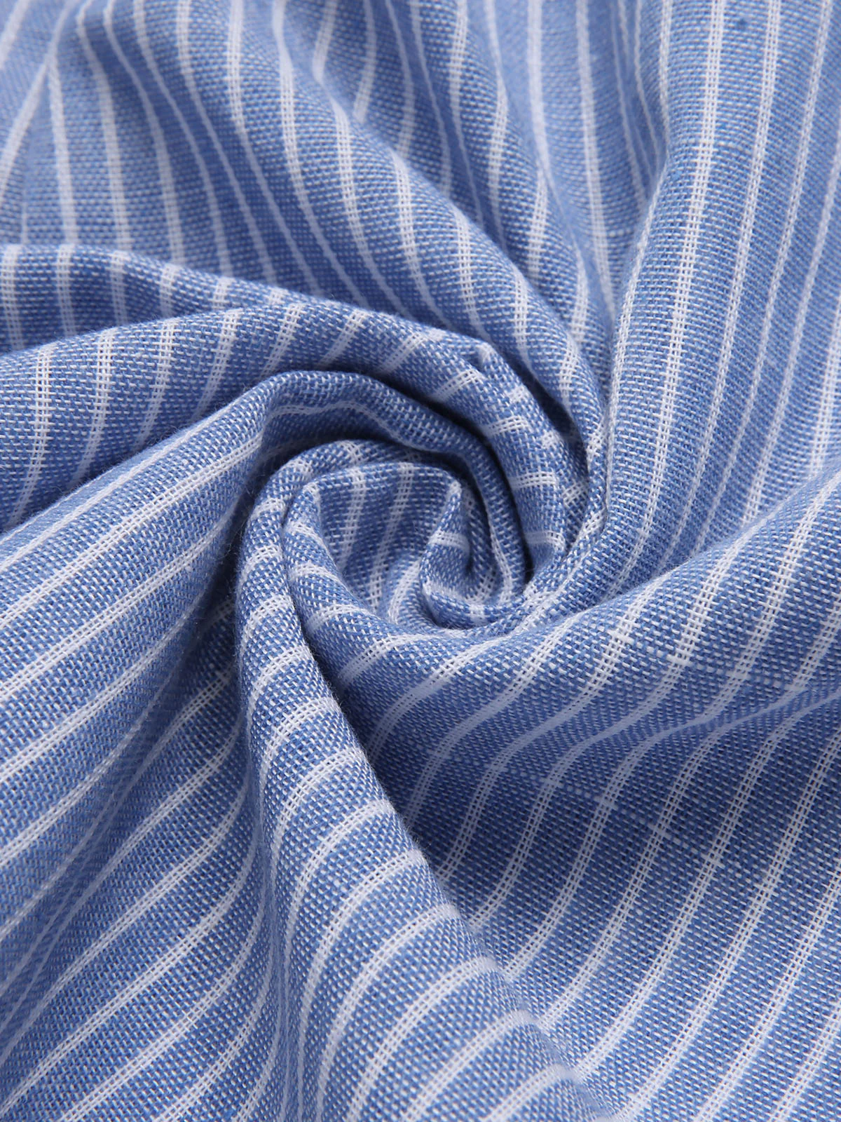 Blue 1950s Striped Belt Pocket Romper - Image 4