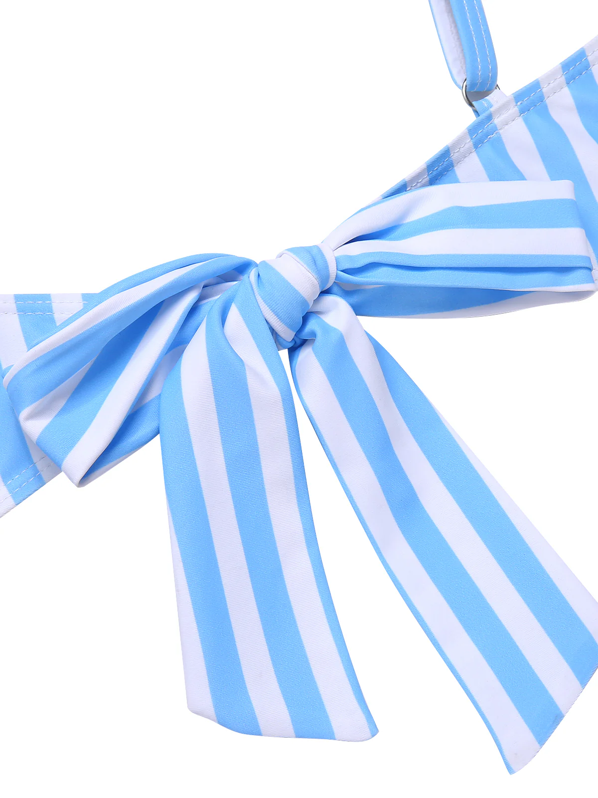 Blue 1950s Striped Heart Button Swimsuit - Image 6