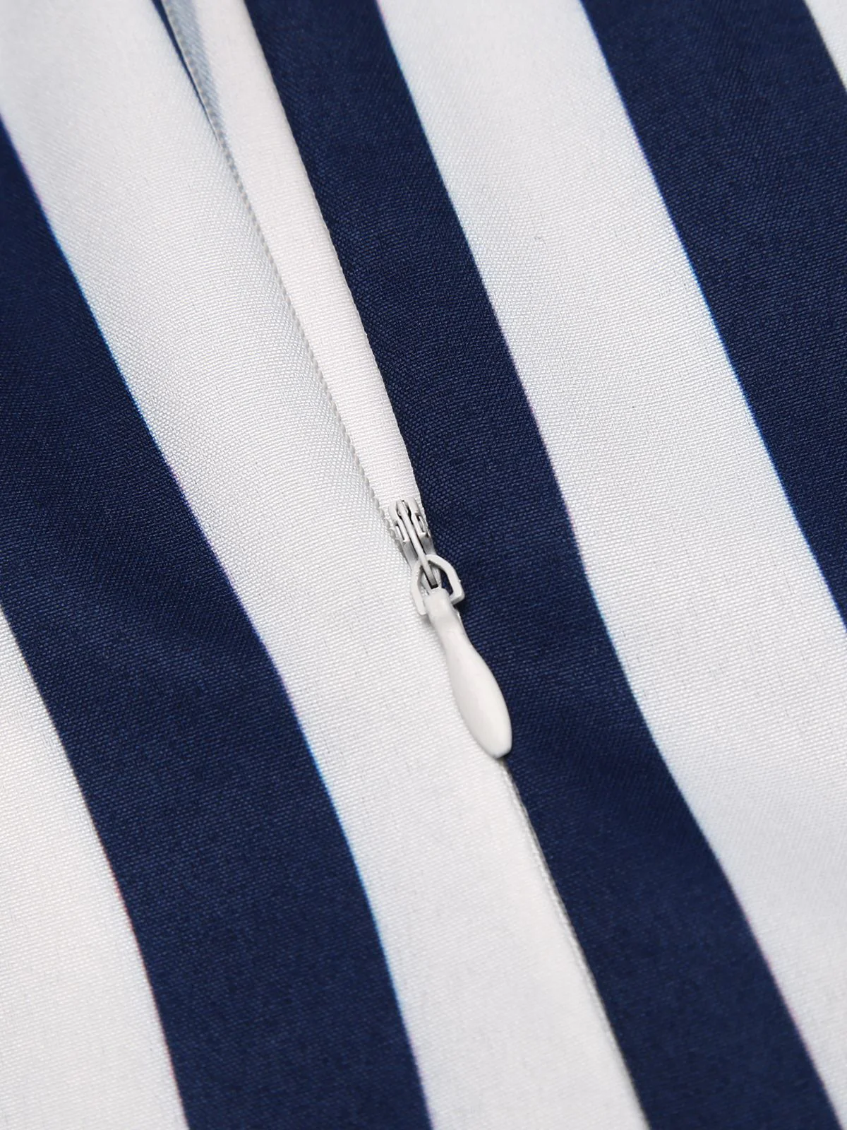 Blue 1930s Striped Ruffle Jumpsuit - Image 11