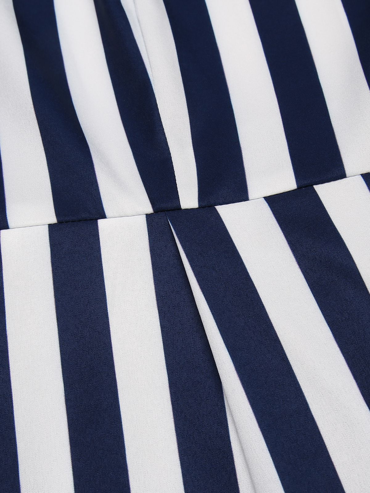 Blue 1930s Striped Ruffle Jumpsuit - Image 10