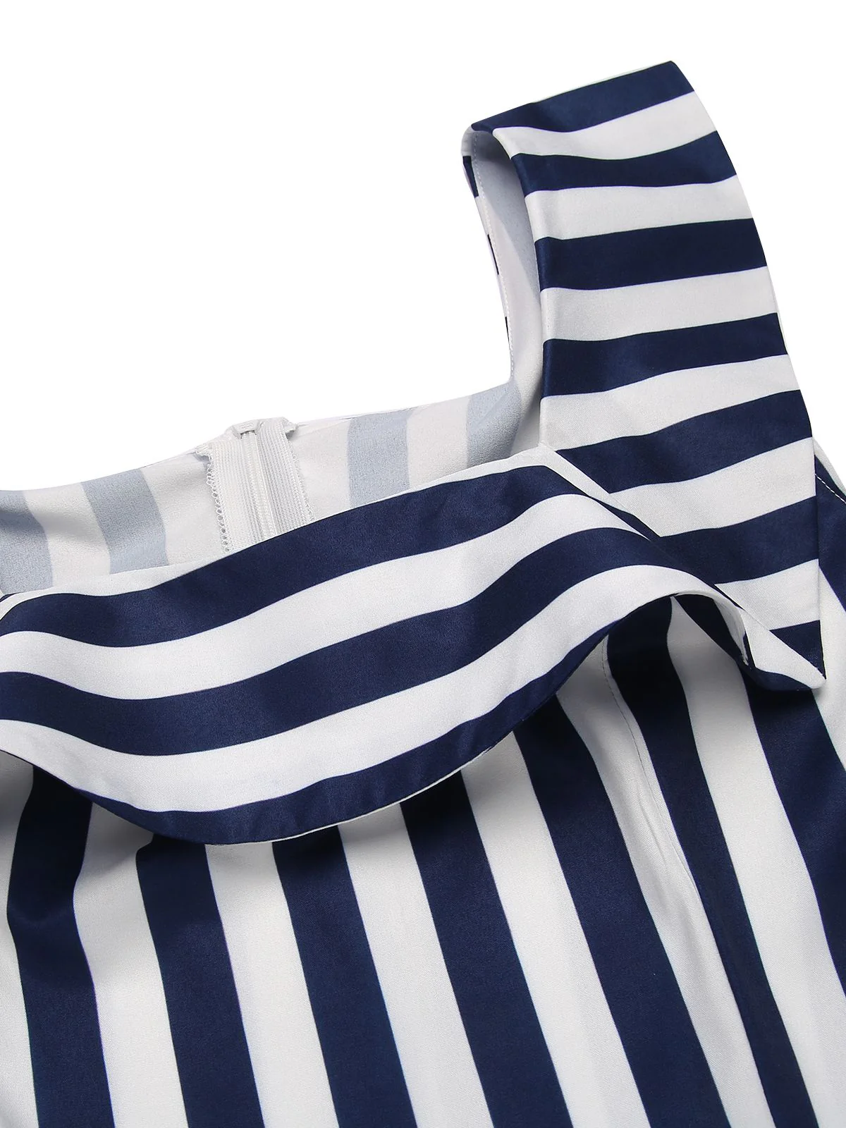 Blue 1930s Striped Ruffle Jumpsuit - Image 9