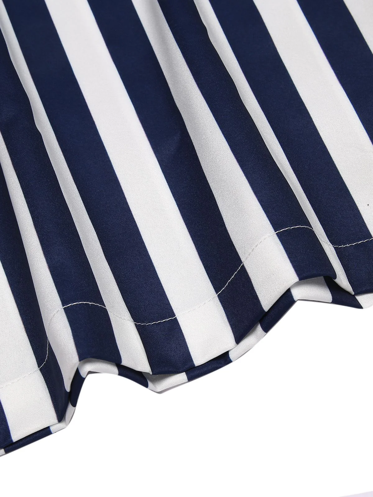 Blue 1930s Striped Ruffle Jumpsuit - Image 8