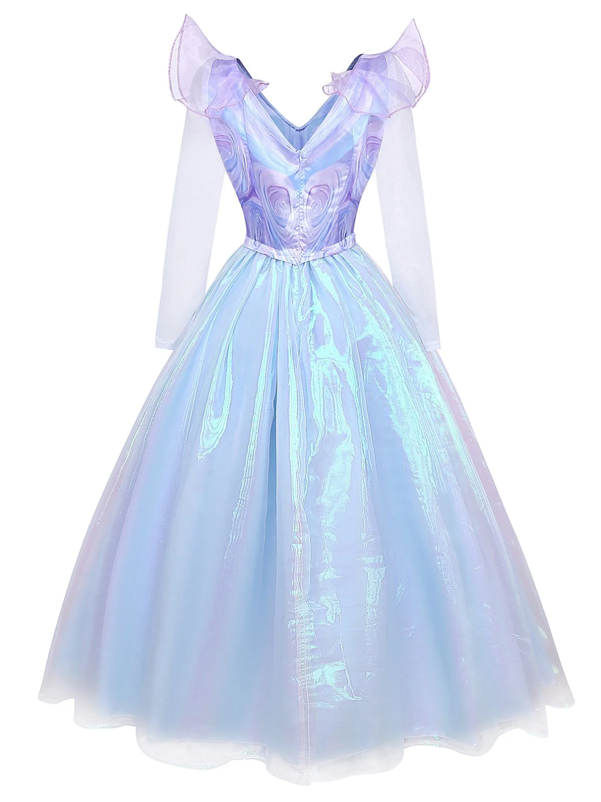 Blue 1950s Wicked Witch Mesh Dress - Image 3