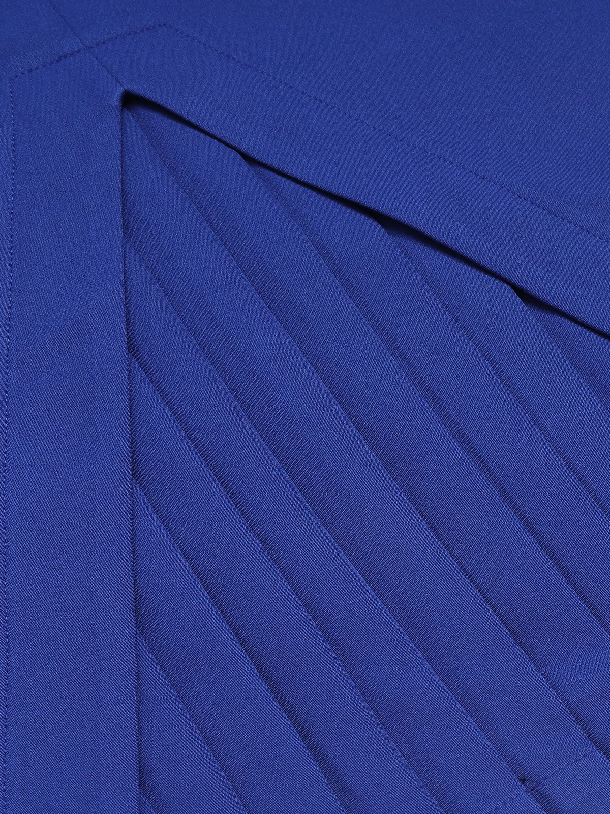 Blue 1960s Cowl Striped Lace-Up Wrap Dress - Image 6