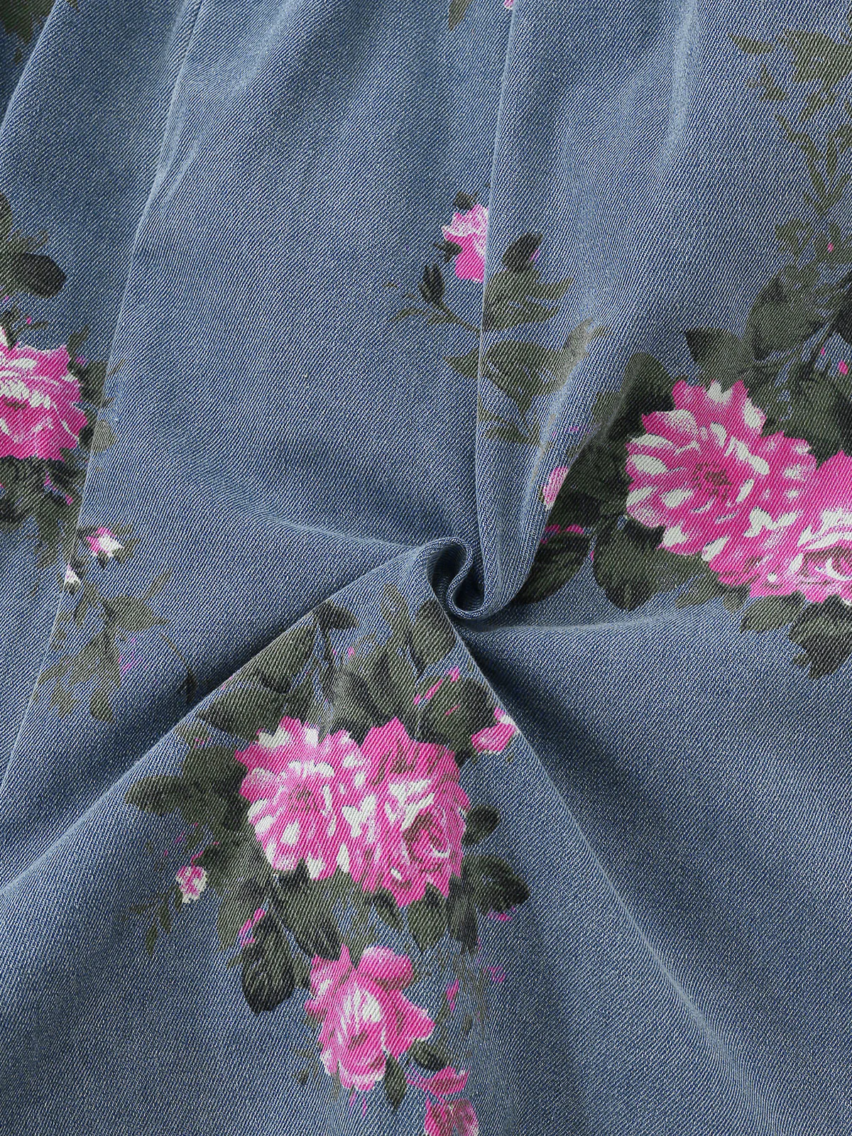 [Pre-Sale] Blue 1960s Denim Floral Pocket Wide Strap Romper - Image 7