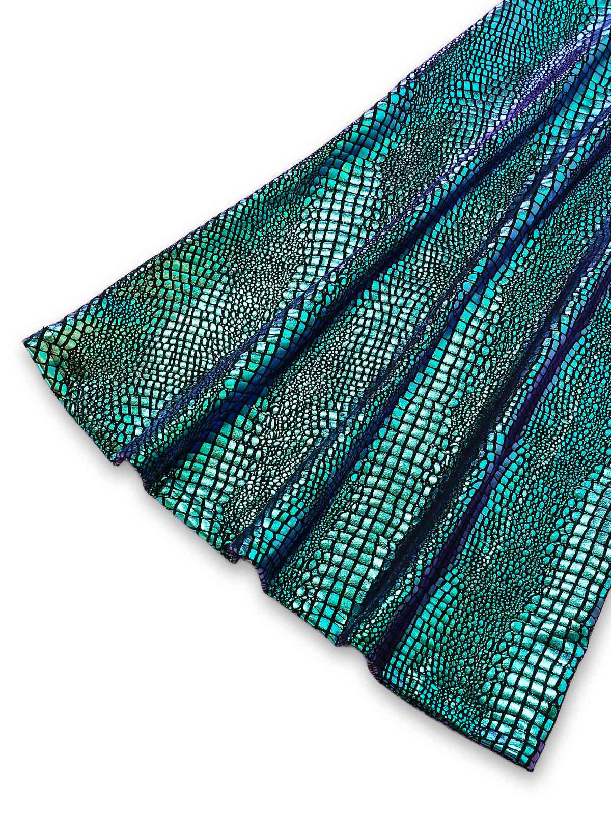 Blue 1960s Halter Metallic Iridescent Flared Jumpsuit - Image 6