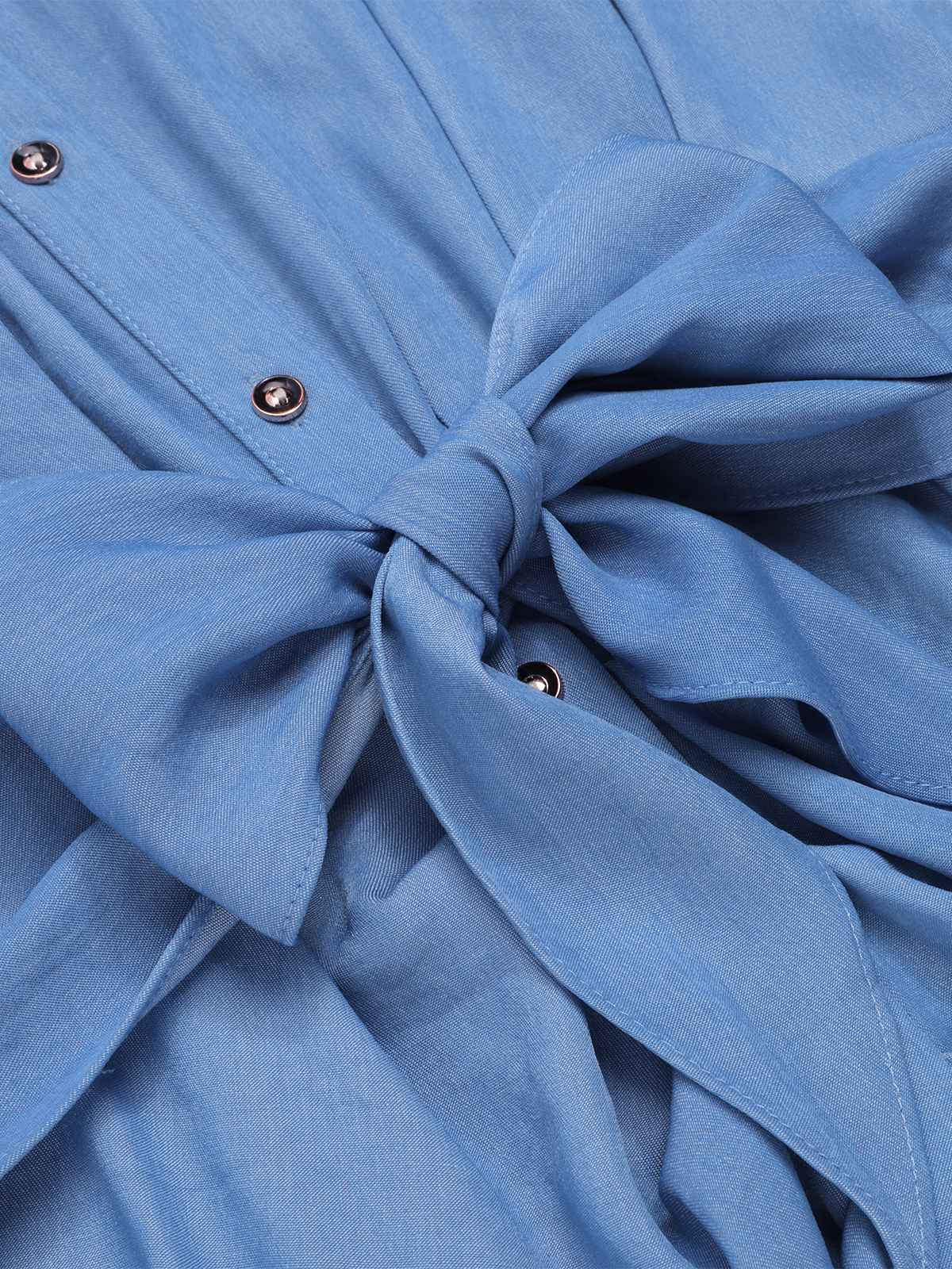 Blue 1960s Batwing Tencel Denim Shirt Dress - Image 4