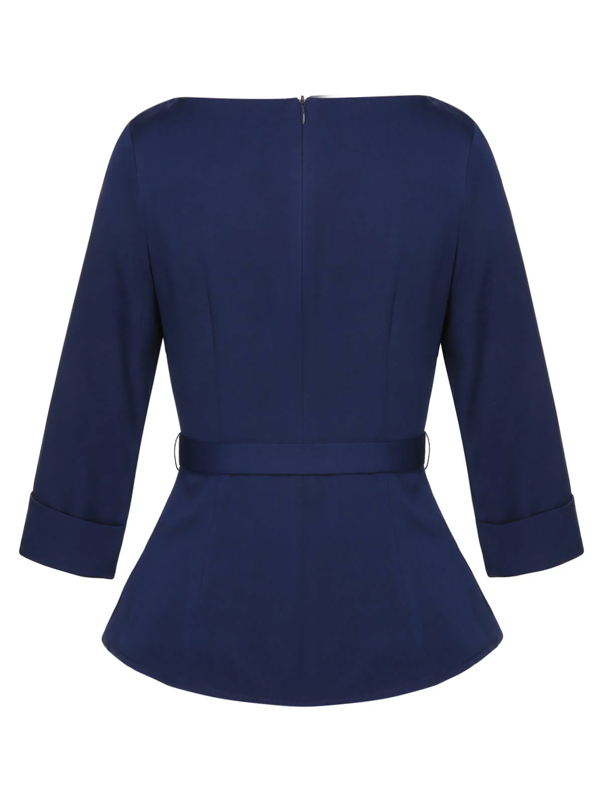 Blue 1960s Peter Pan Collar Belt Top - Image 4