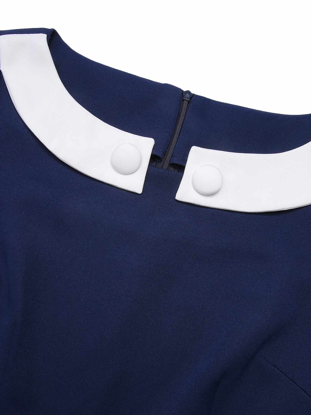 Blue 1960s Peter Pan Collar Belt Top - Image 5