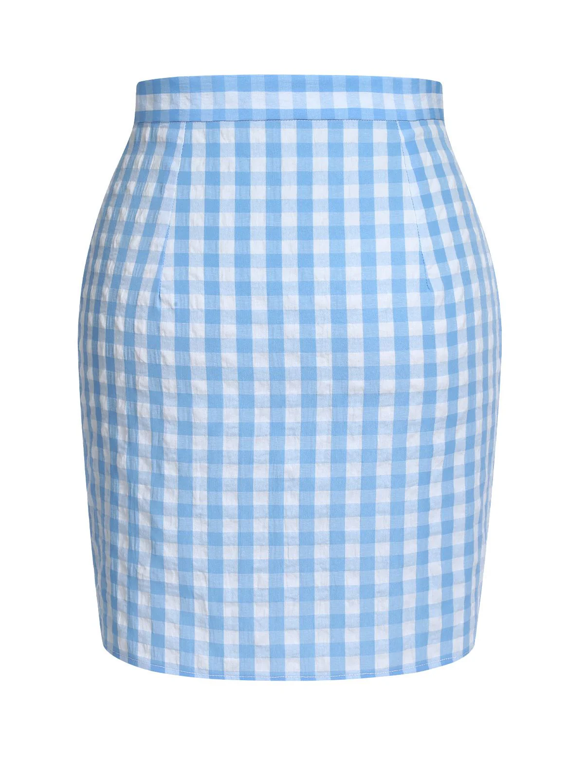 Blue 1960s Plaid BowKnot Skirts - Image 4