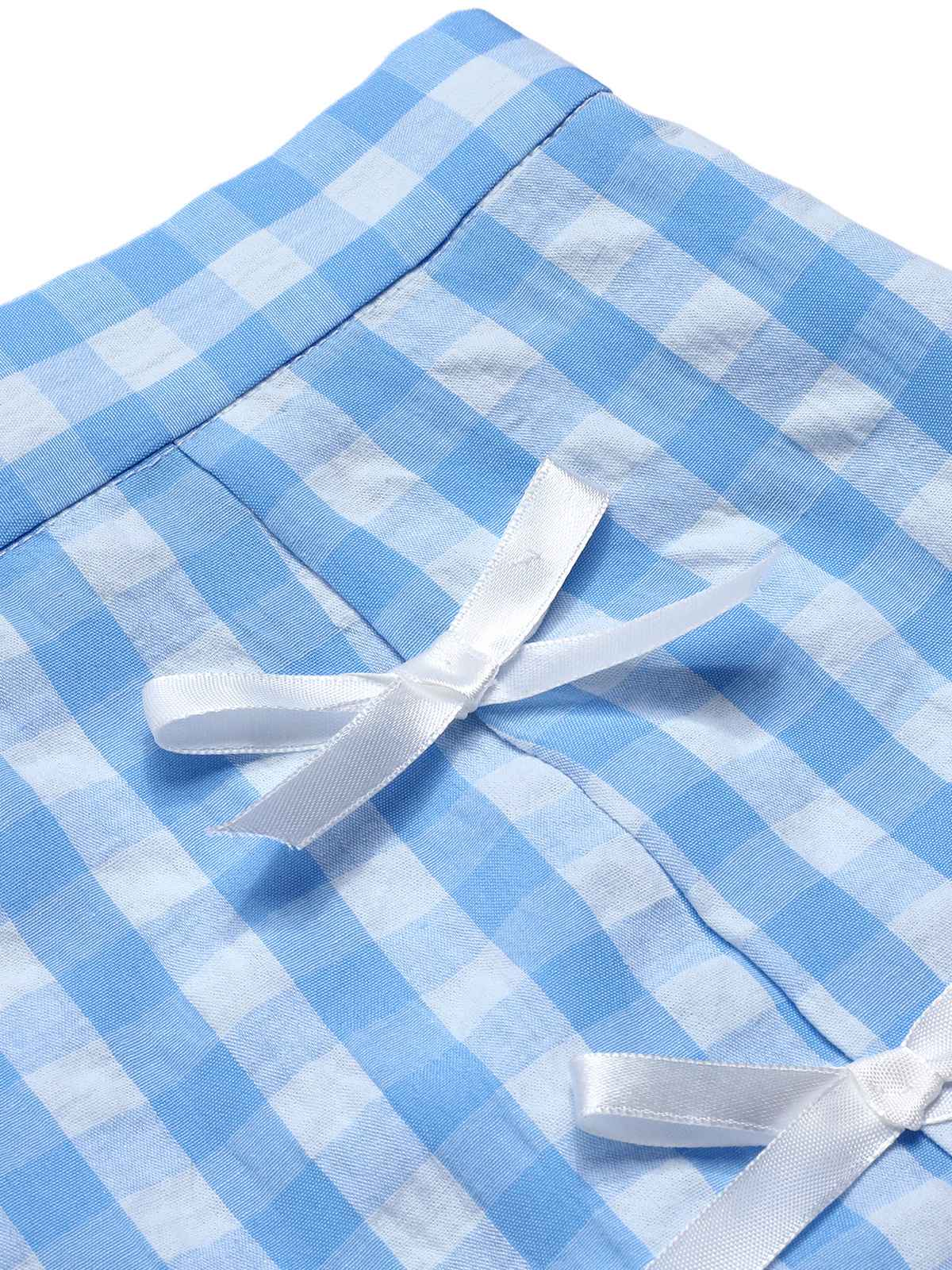 Blue 1960s Plaid BowKnot Skirts - Image 5