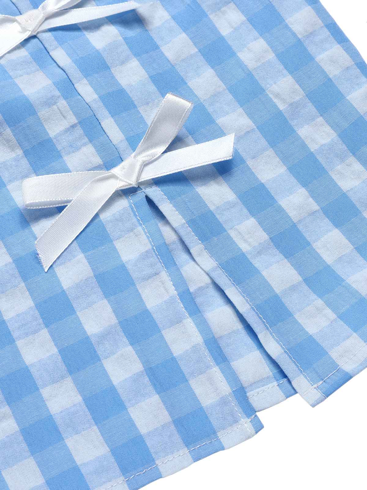 Blue 1960s Plaid BowKnot Skirts - Image 6