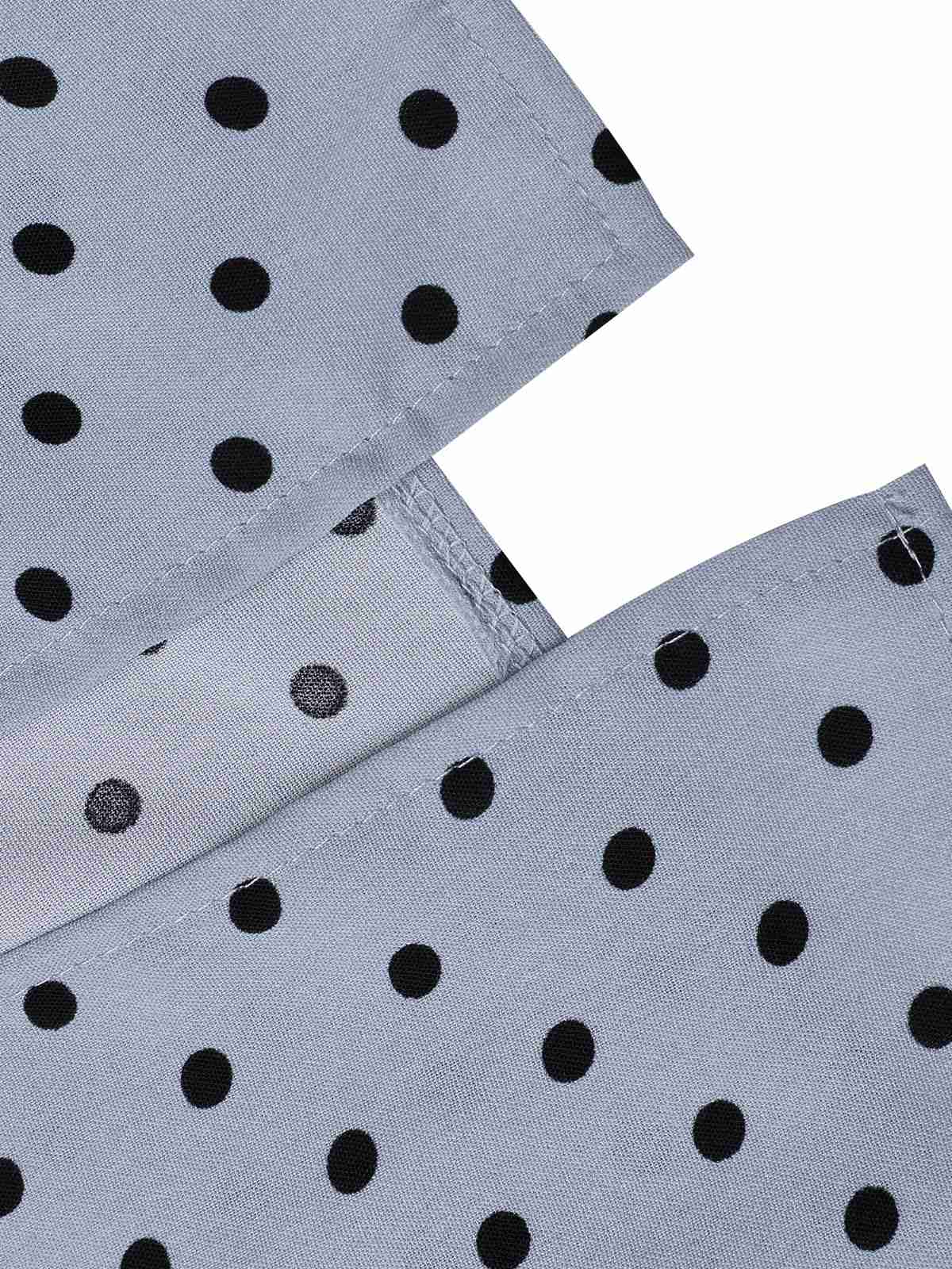 Blue 1960s Polka Dot V-Neck Pencil Dress - Image 5