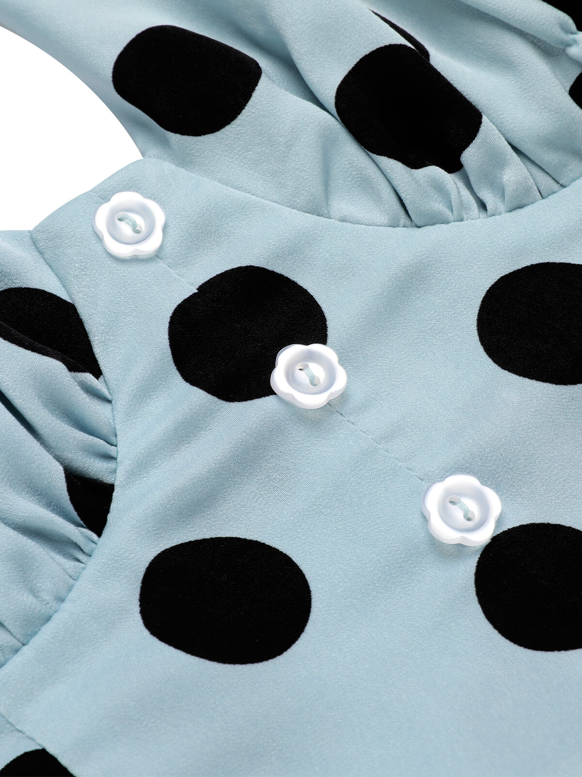 Blue 1960s Polks Dots Pencil Dress - Image 5