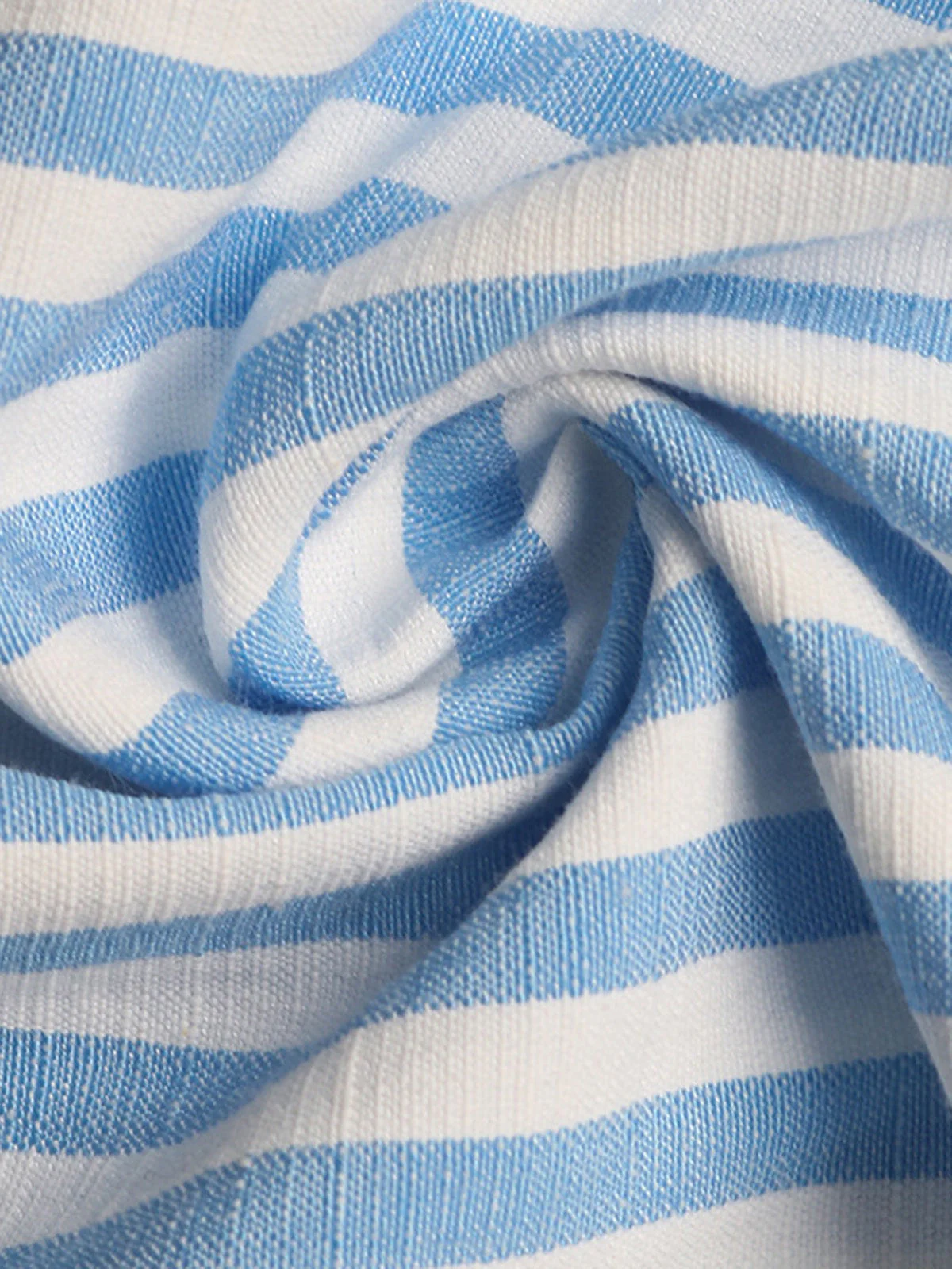Blue 1960s Sleeveless Deep V-Neck Backless Striped Dress - Image 8