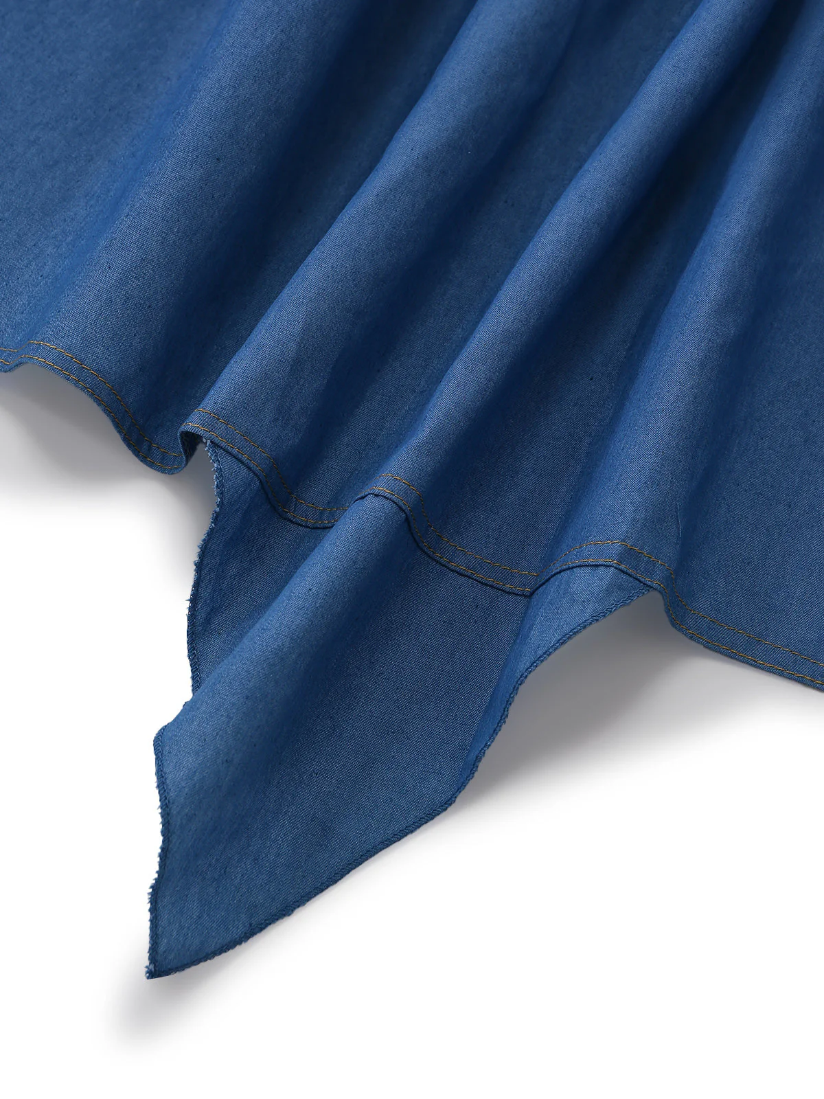 Blue 1960s Spaghetti Strap Denim High-Low Dress - Image 6