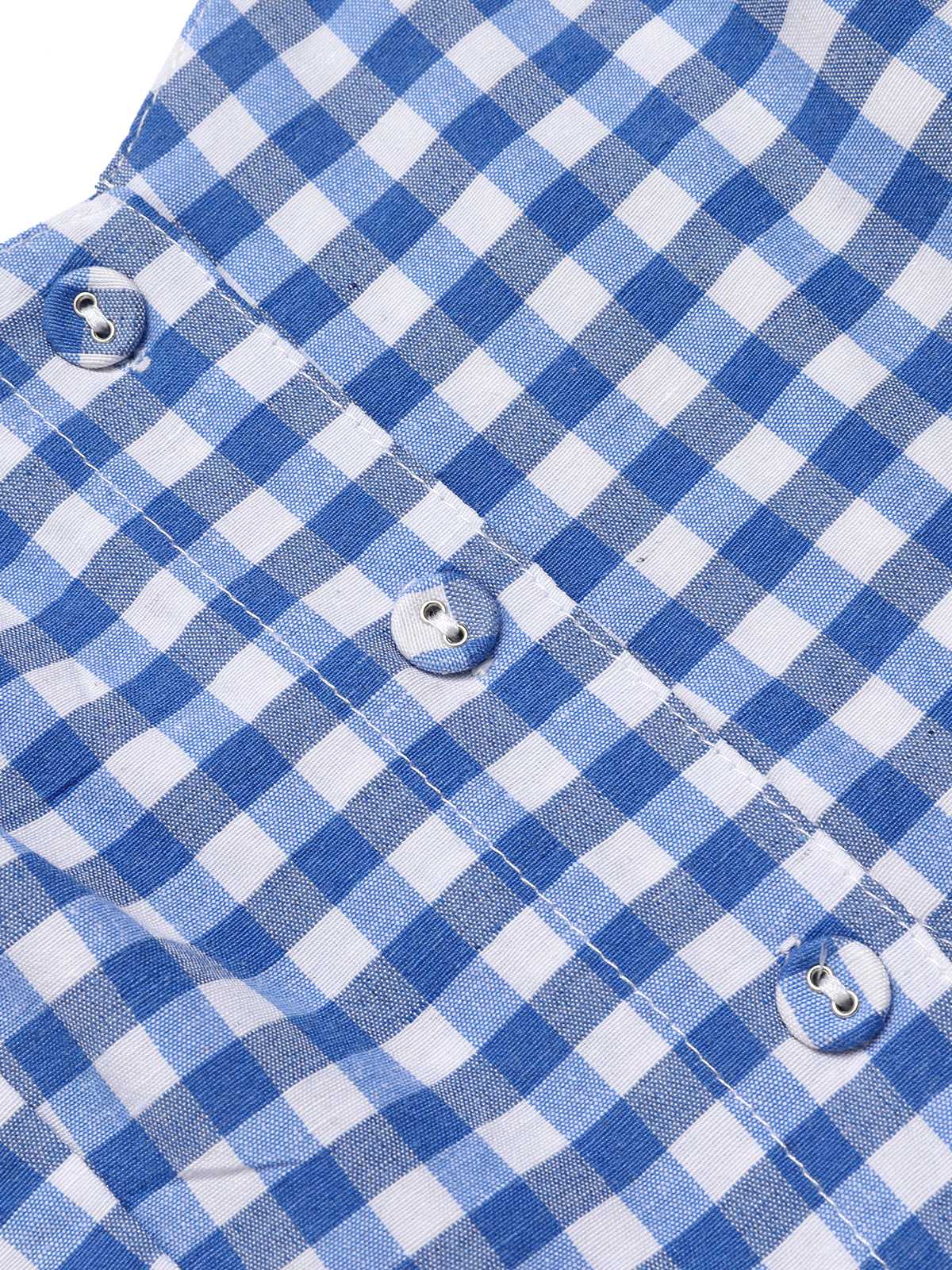 Blue 1960s Spaghetti Strap Plaids Romper - Image 4