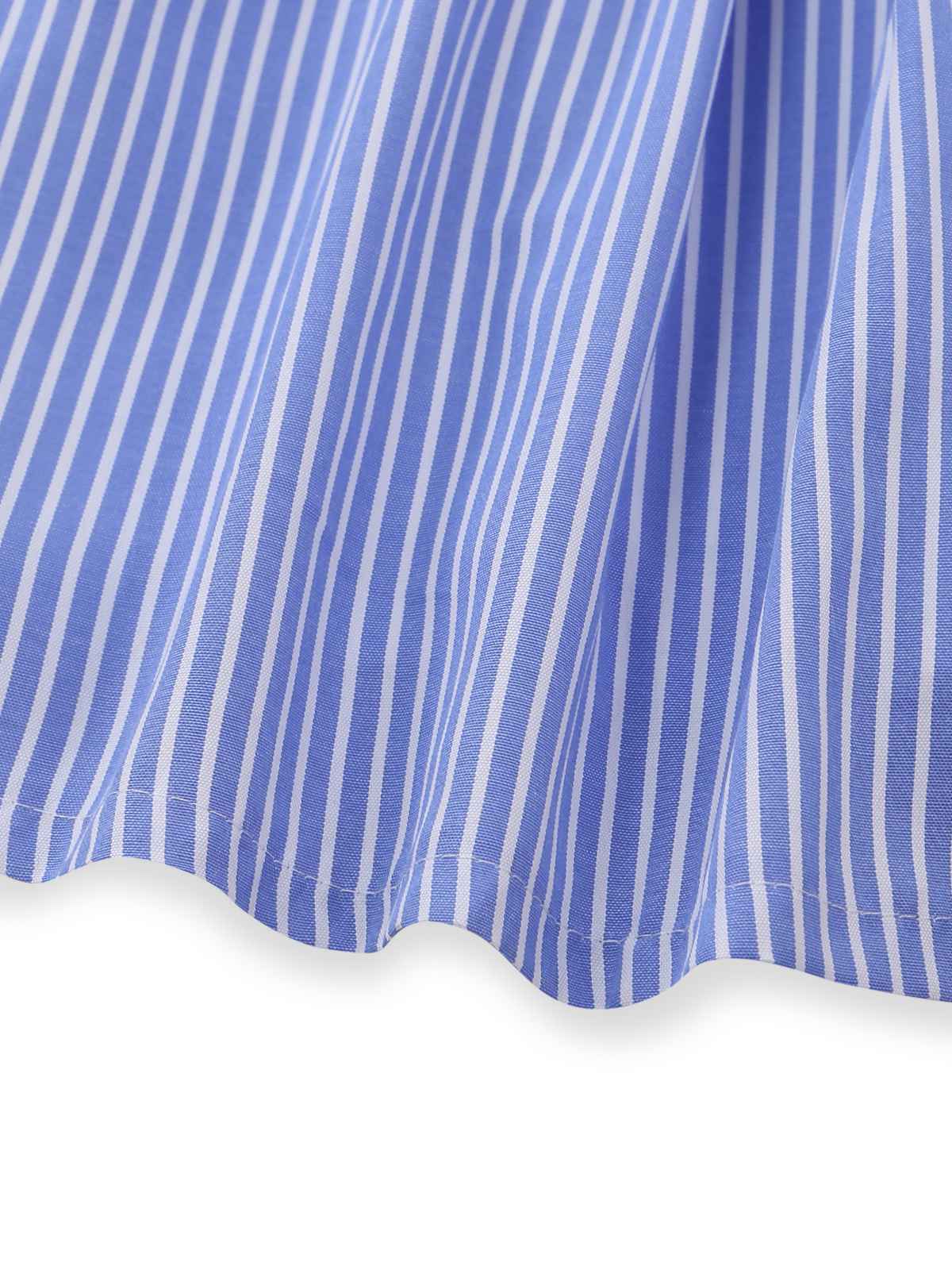 Blue 1960s Striped Buttons Spaghetti Strap A-Line Dress - Image 6