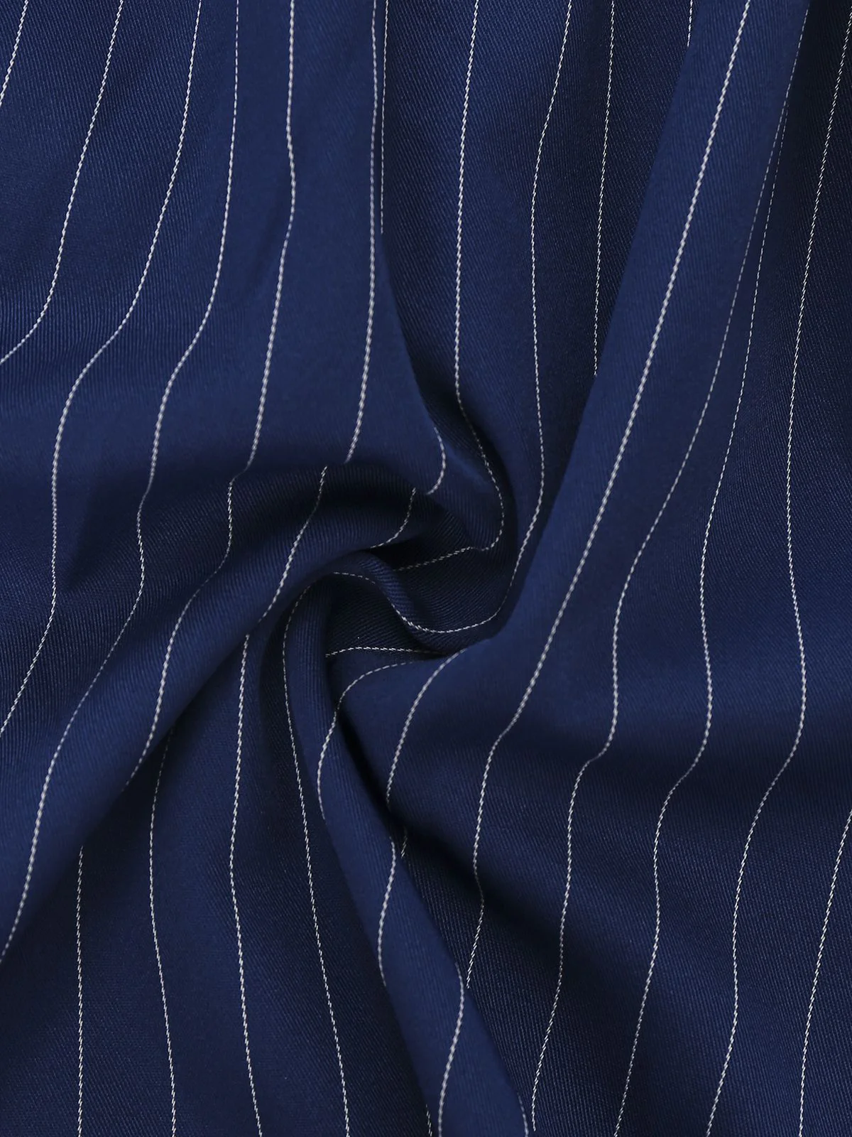 Blue 1960s V-Neck Wrap Striped Shirt Dress - Image 6