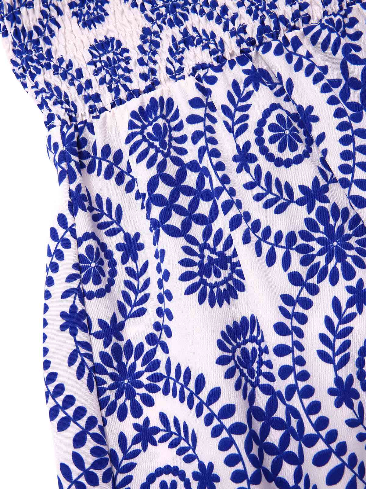 Blue 1970s Bohemian Straps Print Sleeveless Dress - Image 3