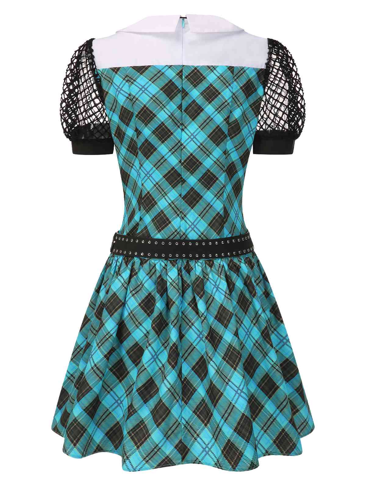 Blue 1970s Plaid Peter Pan Collar Frankie Stein Dress - Image 5