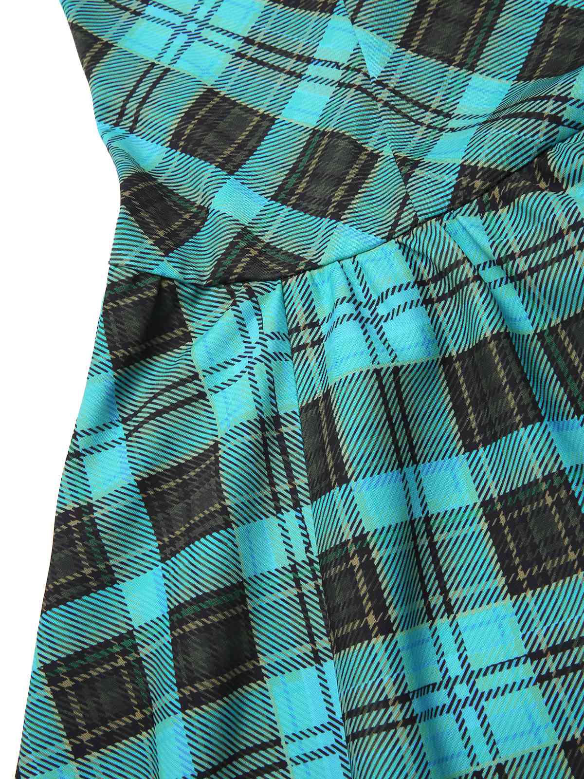 Blue 1970s Plaid Peter Pan Collar Frankie Stein Dress - Image 7