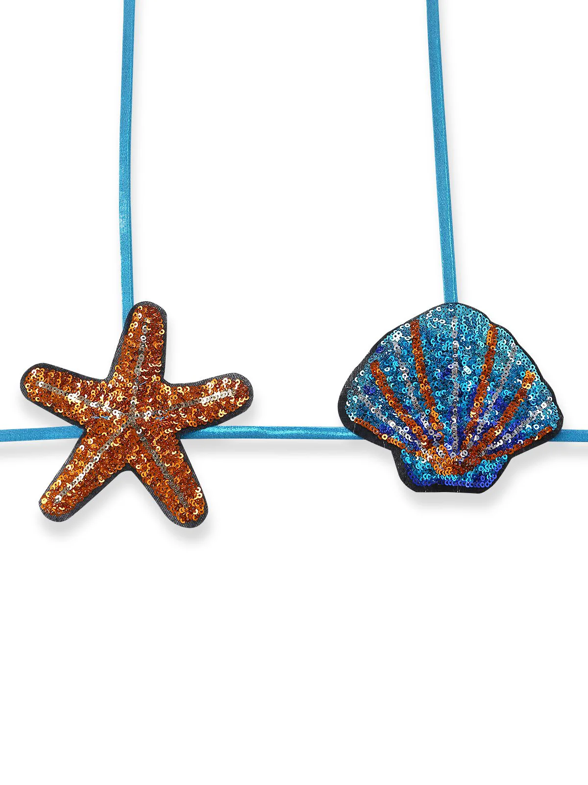 Blue 1970s Shell & Starfish Bikini Set - Image 4