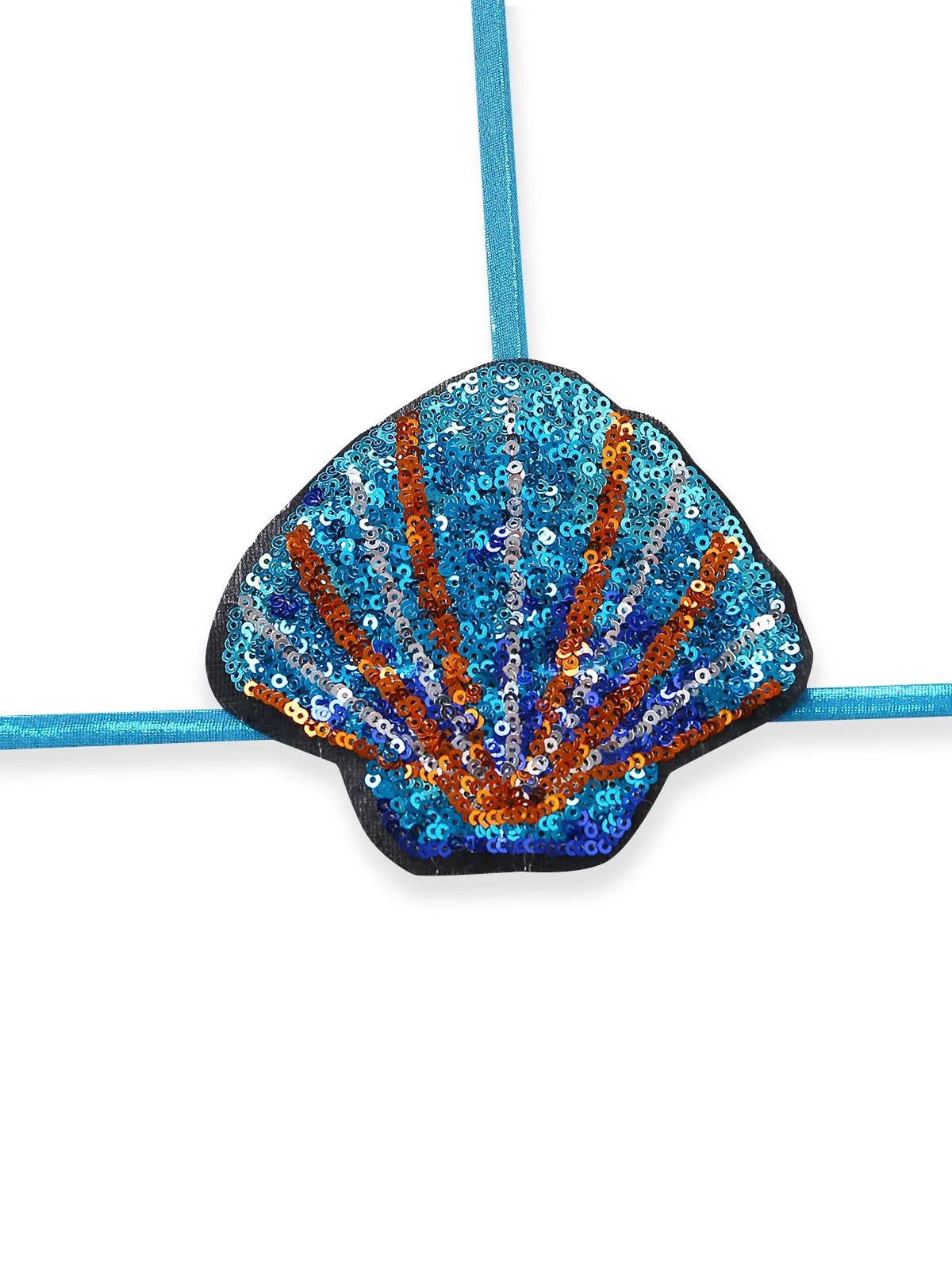 Blue 1970s Shell & Starfish Bikini Set - Image 5