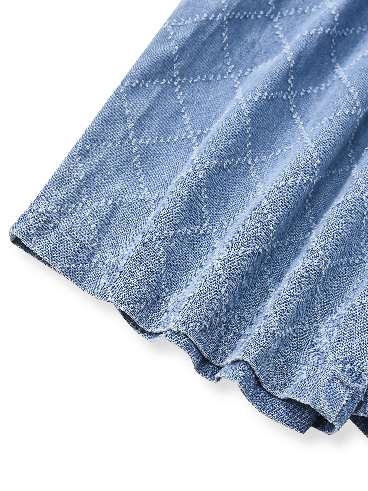 Blue 1980s Denim Button-Down Utility Romper - Image 6