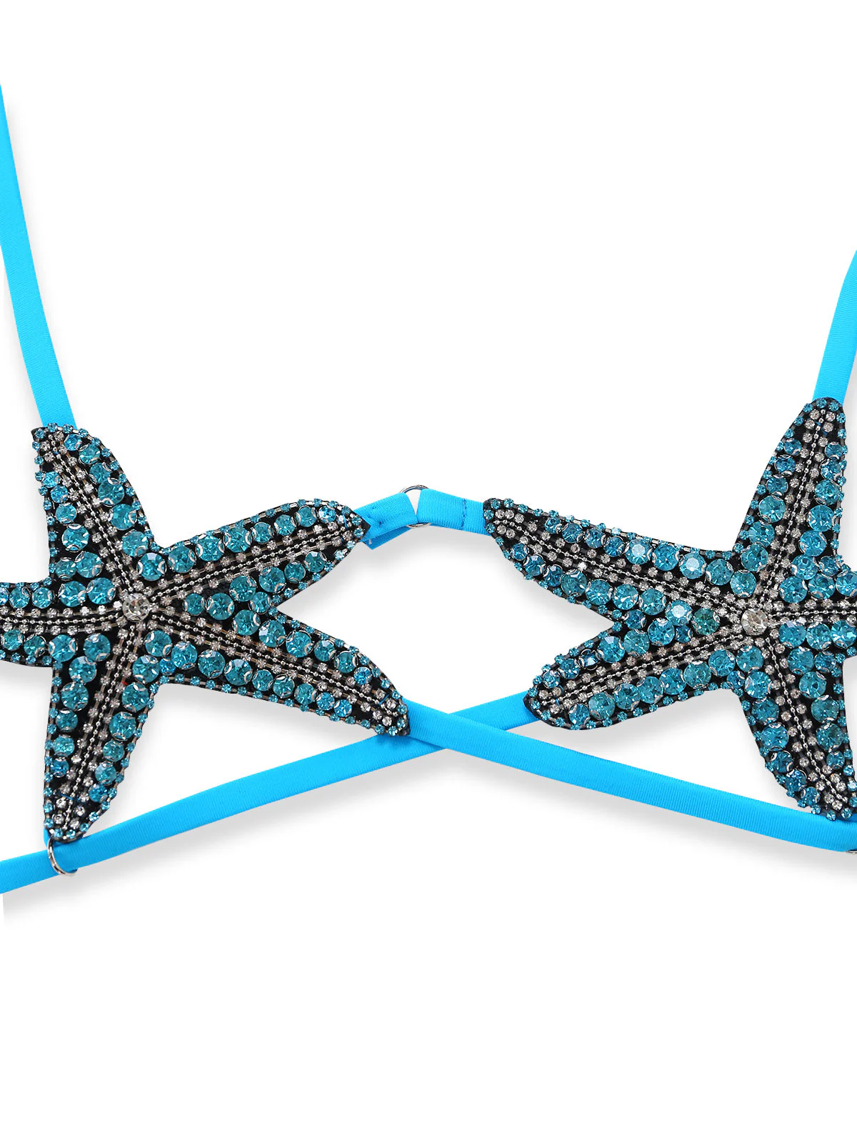 Blue 1980s Halter Starfish Bikini Set - Image 3