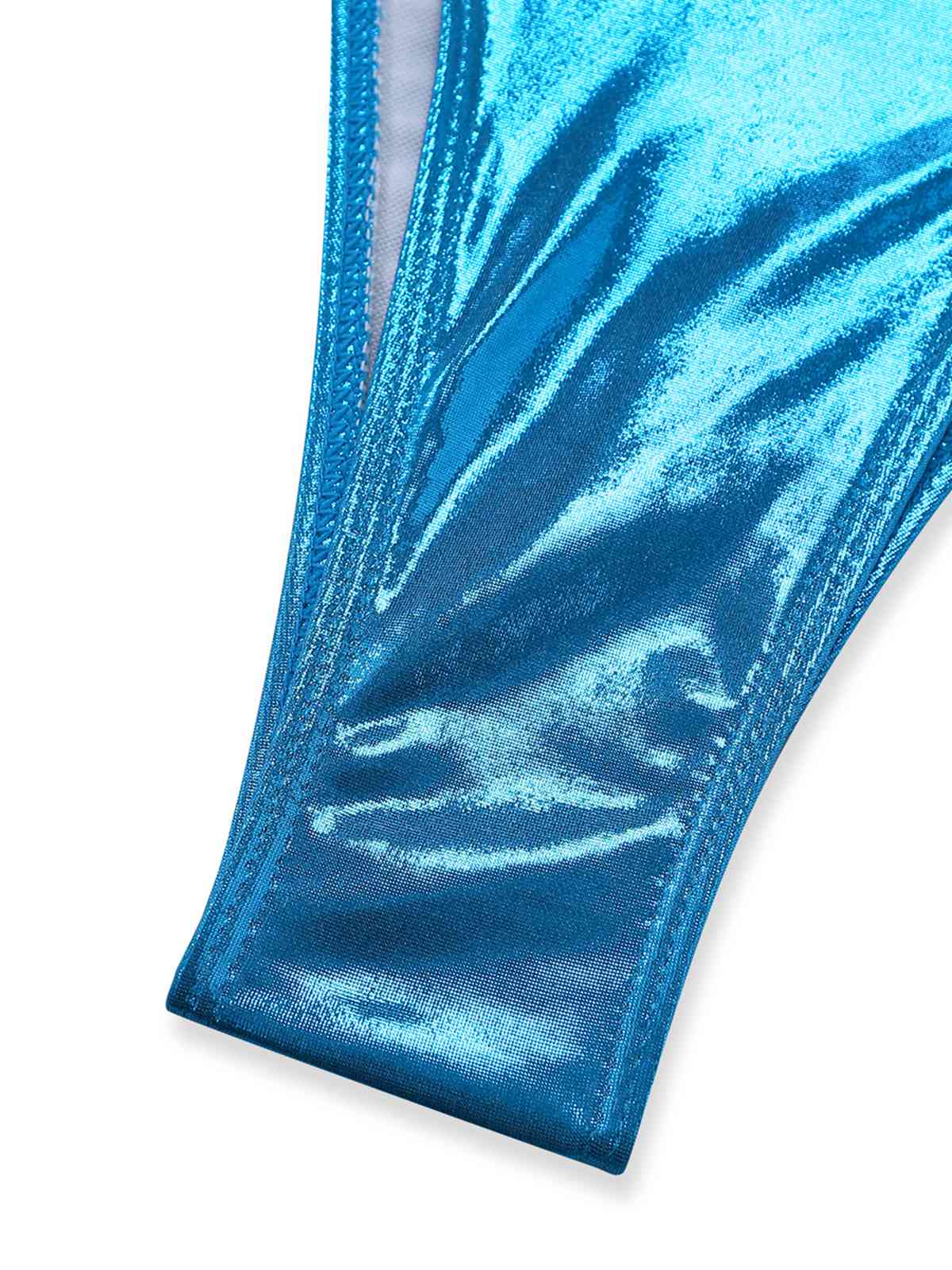 Blue 1980s Metallic Shell Halter Bikini Set - Image 7