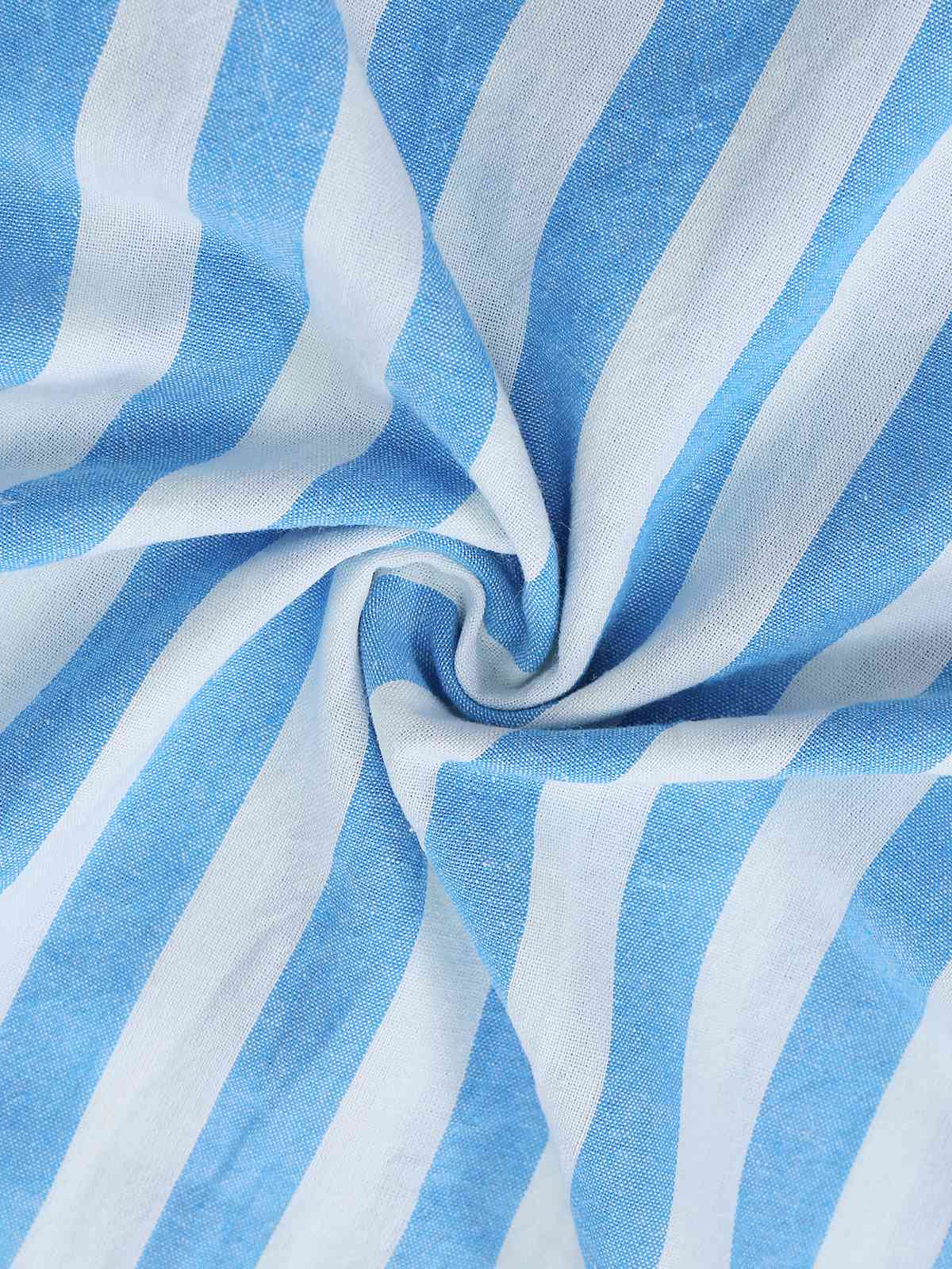 Blue 1980s Striped Deep V Spaghetti Strap Jumpsuit - Image 5