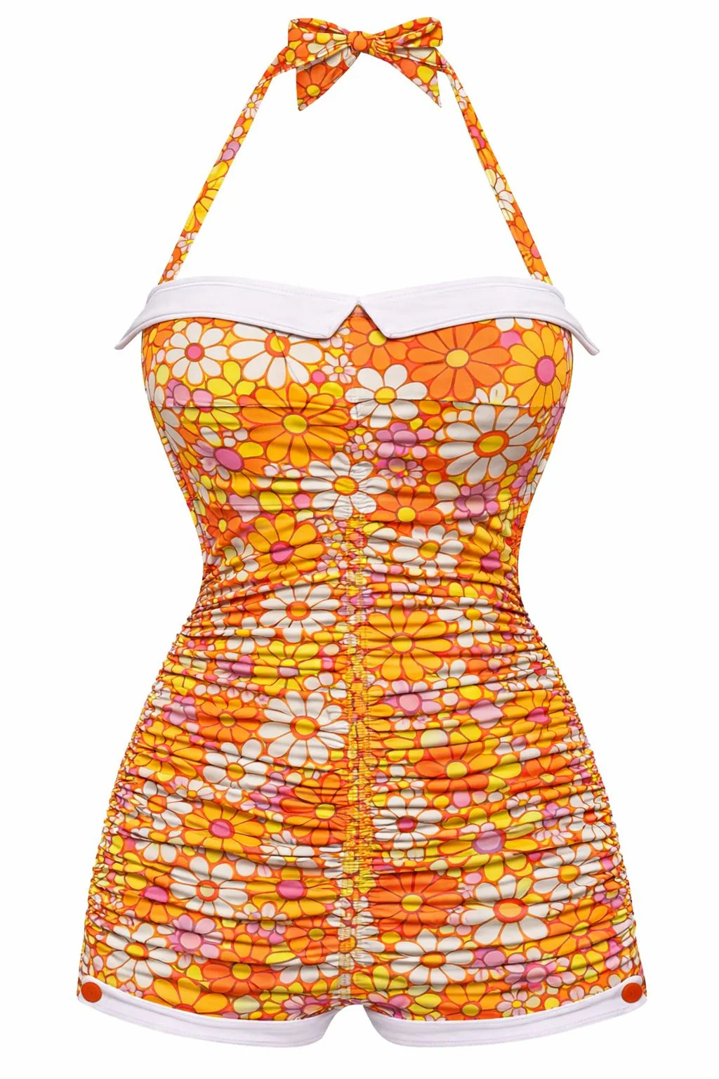 Gingham 1950s Halter Bowknot One-piece Swimsuit - Image 19