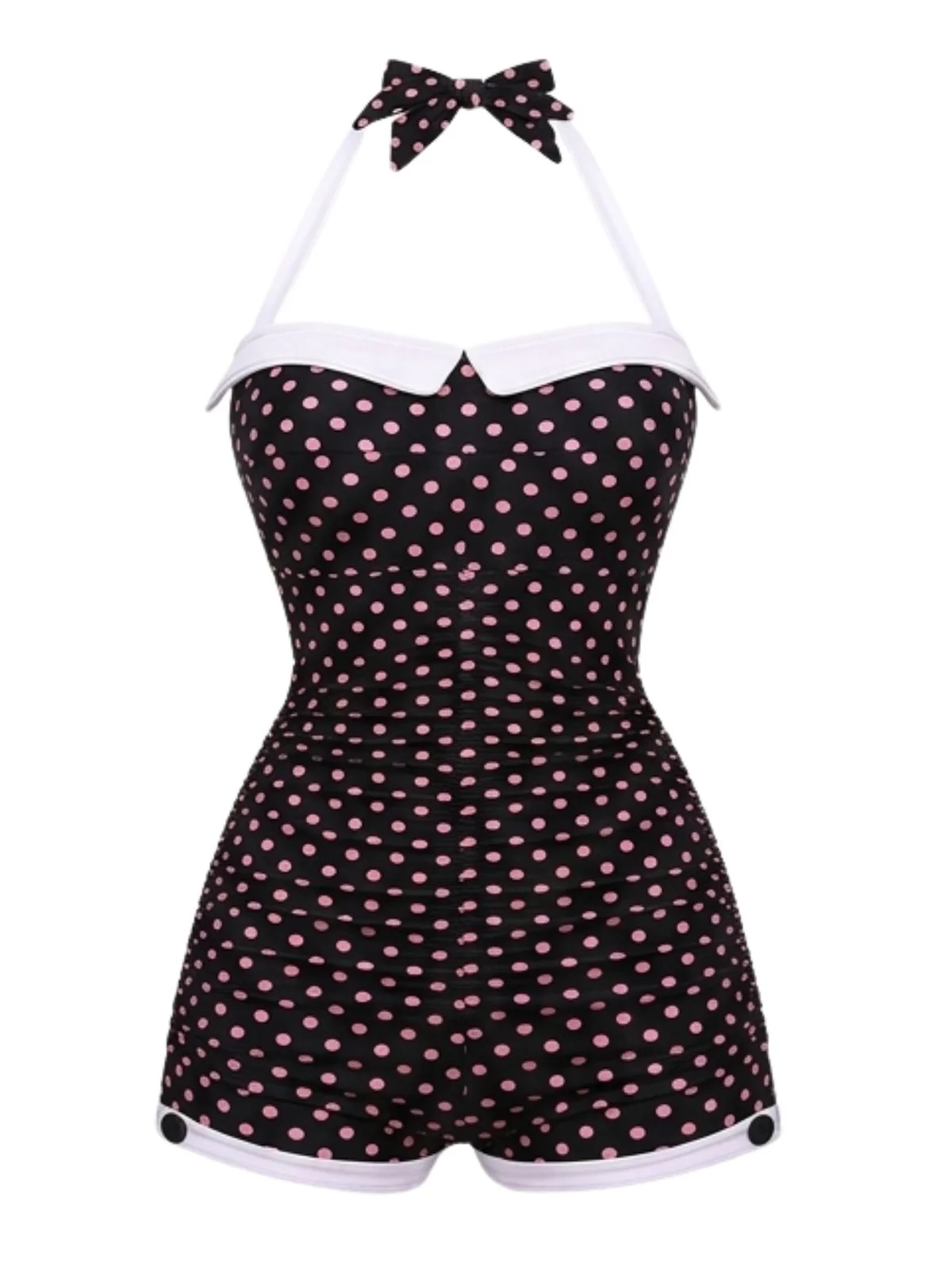 Gingham 1950s Halter Bowknot One-piece Swimsuit - Image 20